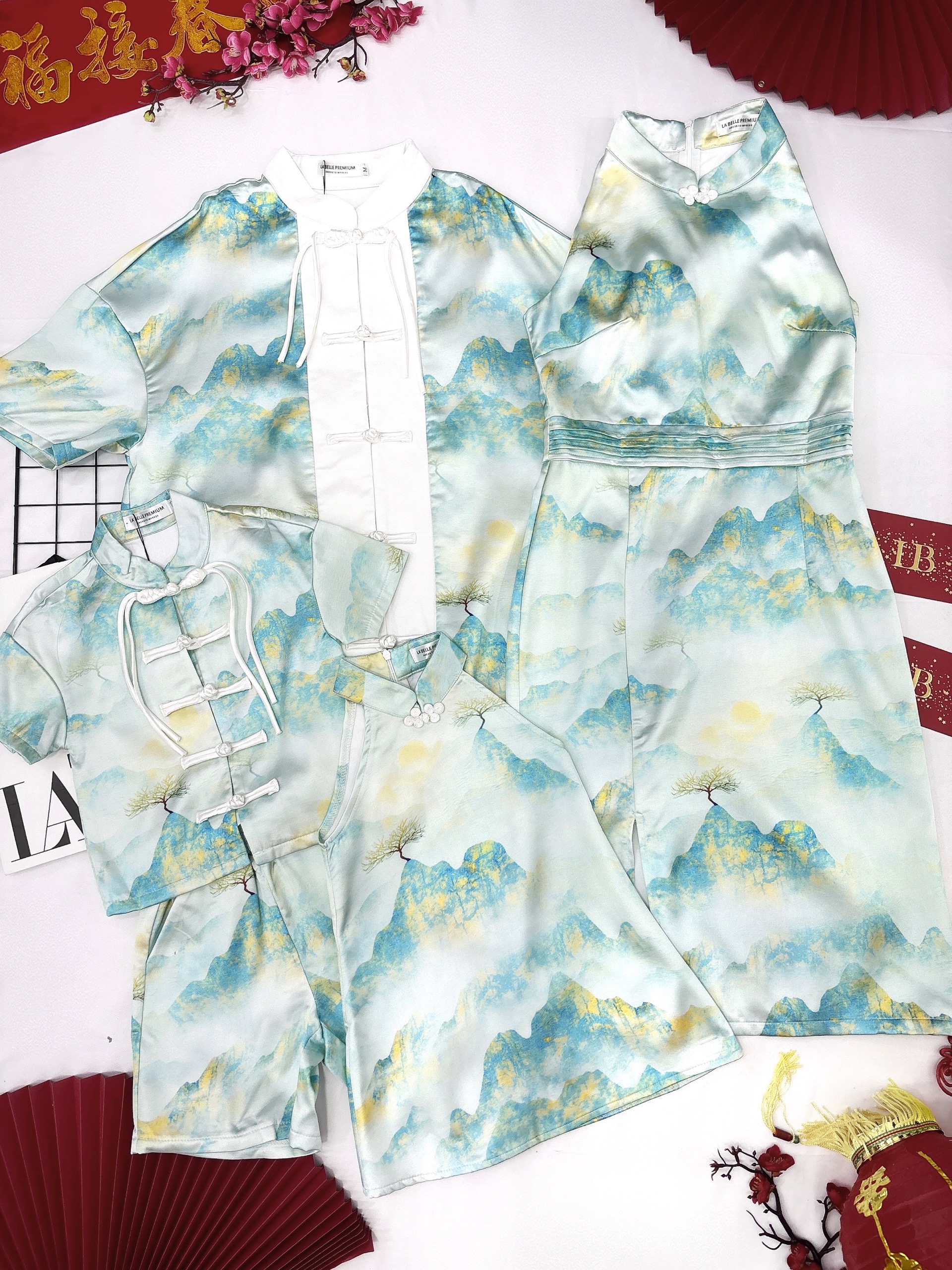 【LBP亲子系列】远山黛国风盘扣设计唐装两件套（F70108-儿子款）