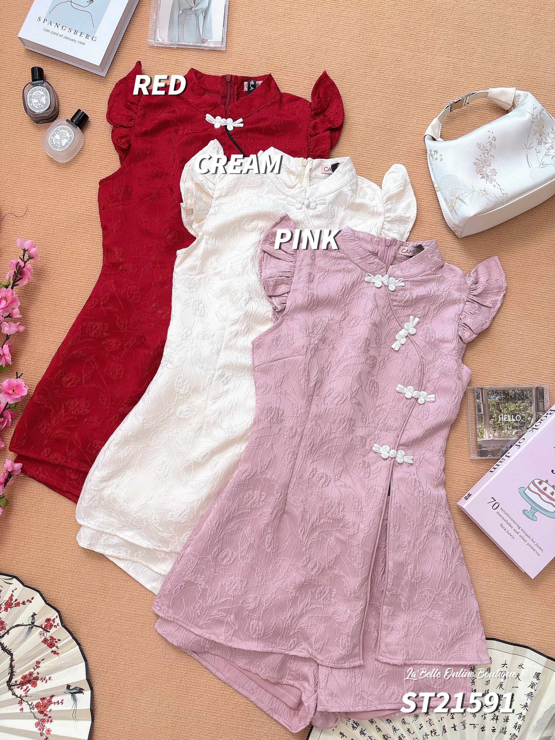 绝美新中式旗袍两件套 （ST21591）