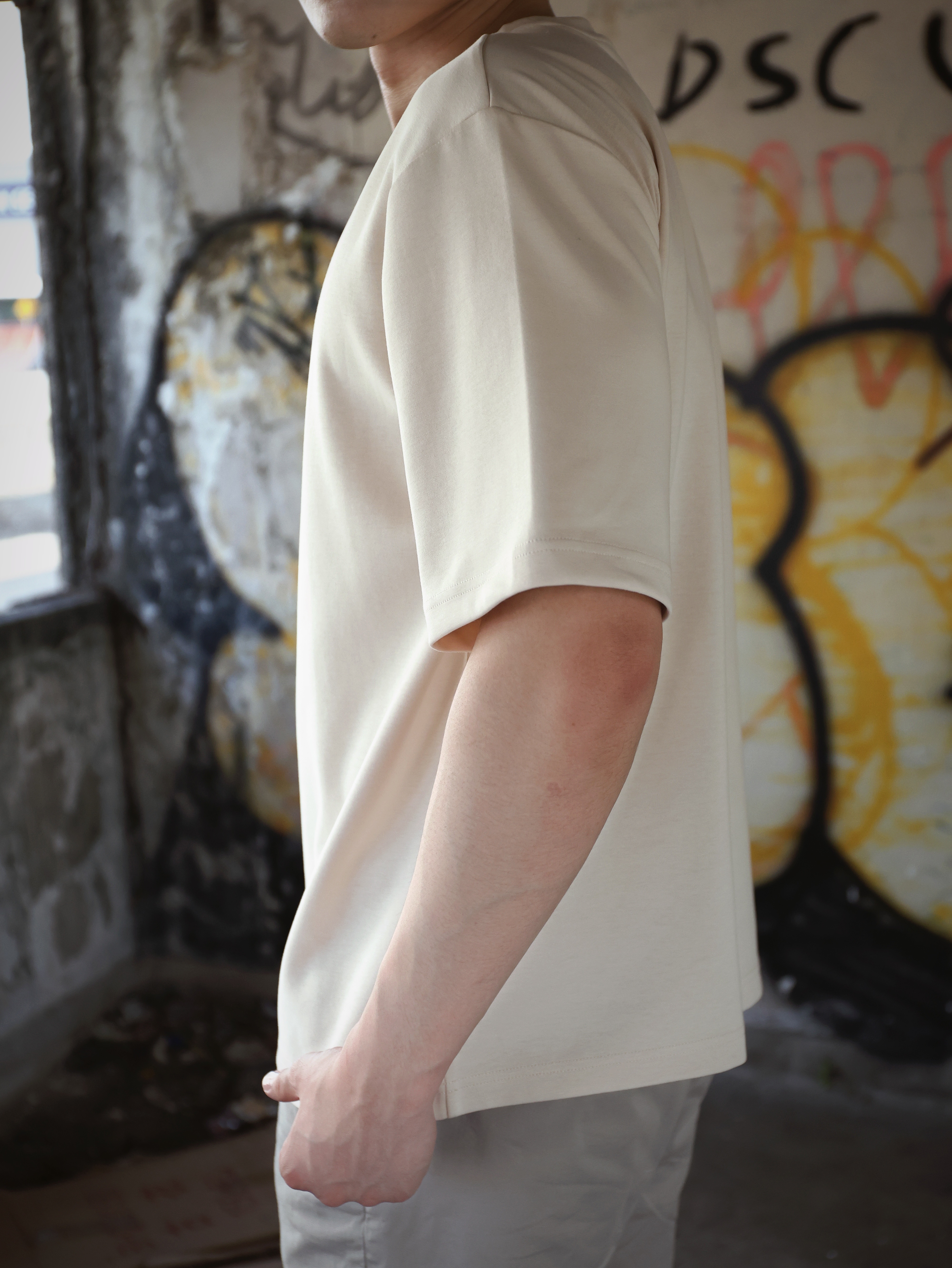 【STICKMEN】舒适圆领宽松OverSize上衣（SM100101 CREAM）