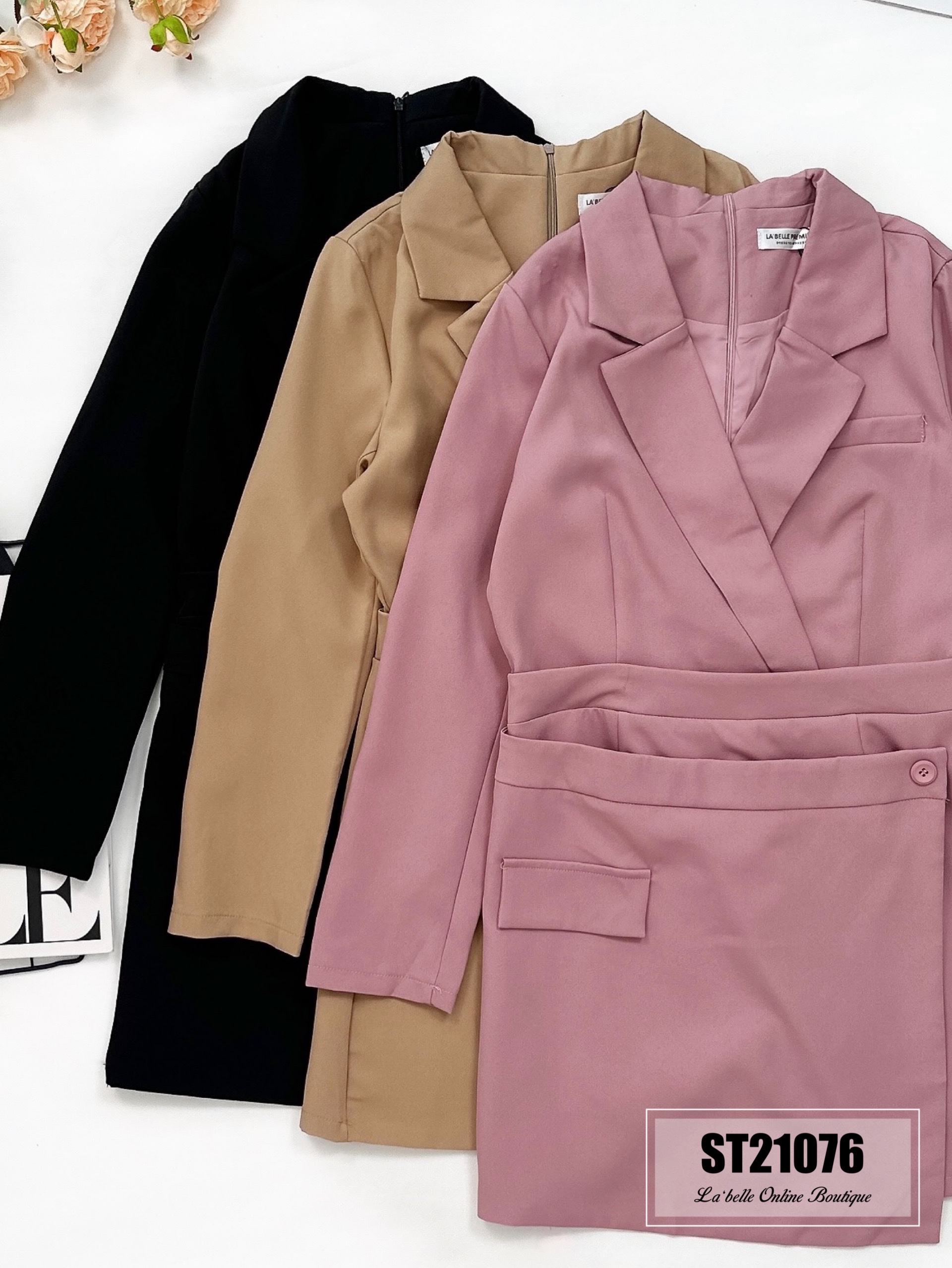 【LBP独家】职场御姐风不规则设计连身裤裙 (ST21076)-La'Belle Fashion Boutique Sdn Bhd