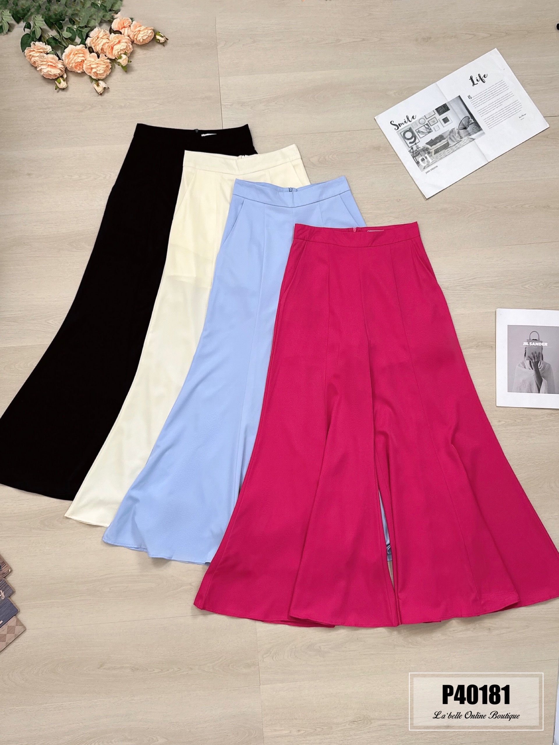 气质垂感喇叭高腰长裤 (P40181) - 特价-La'Belle Fashion Boutique Sdn Bhd