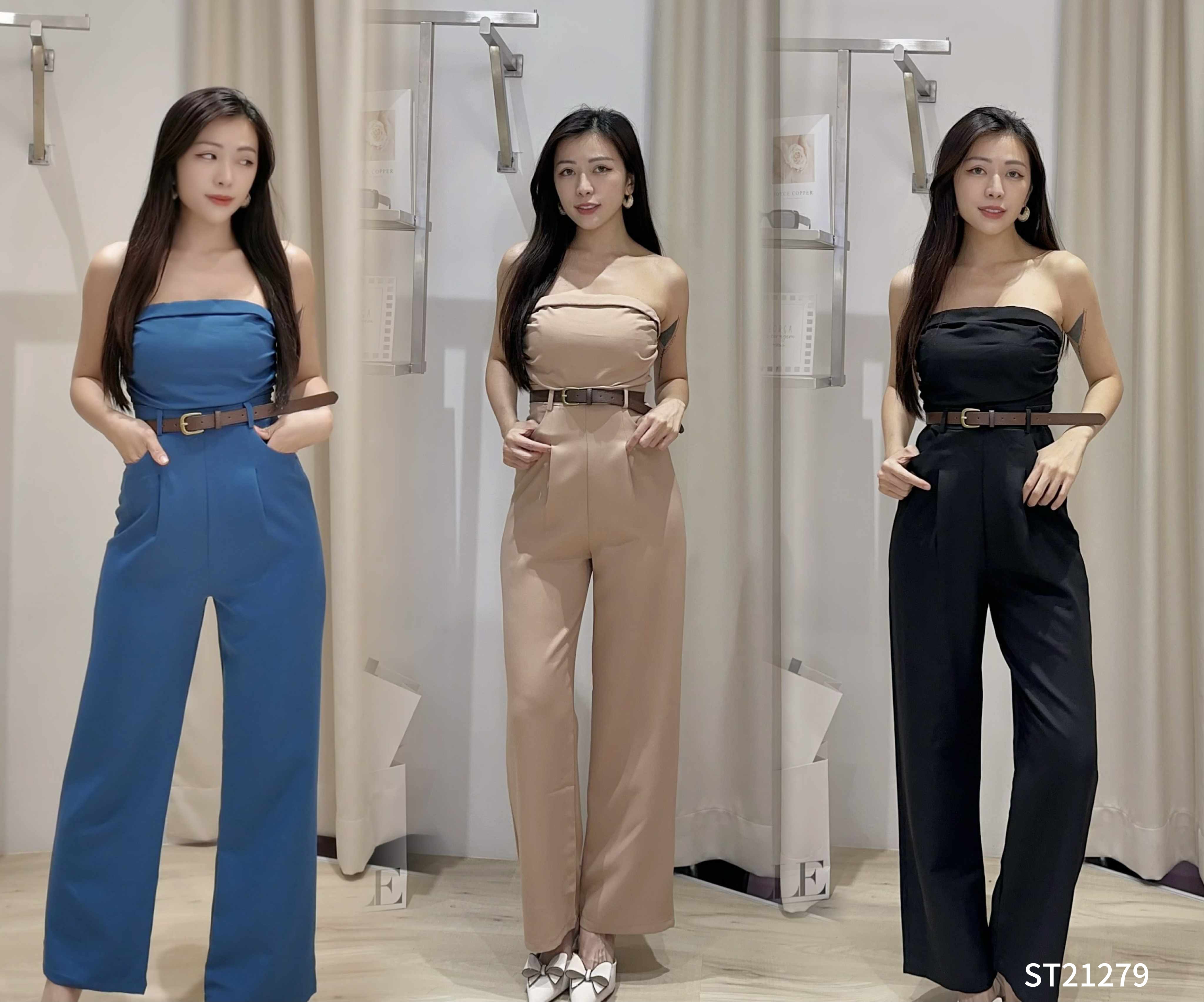 【LBP独家】设计感小众高腰抹胸连身长裤 (ST21279)