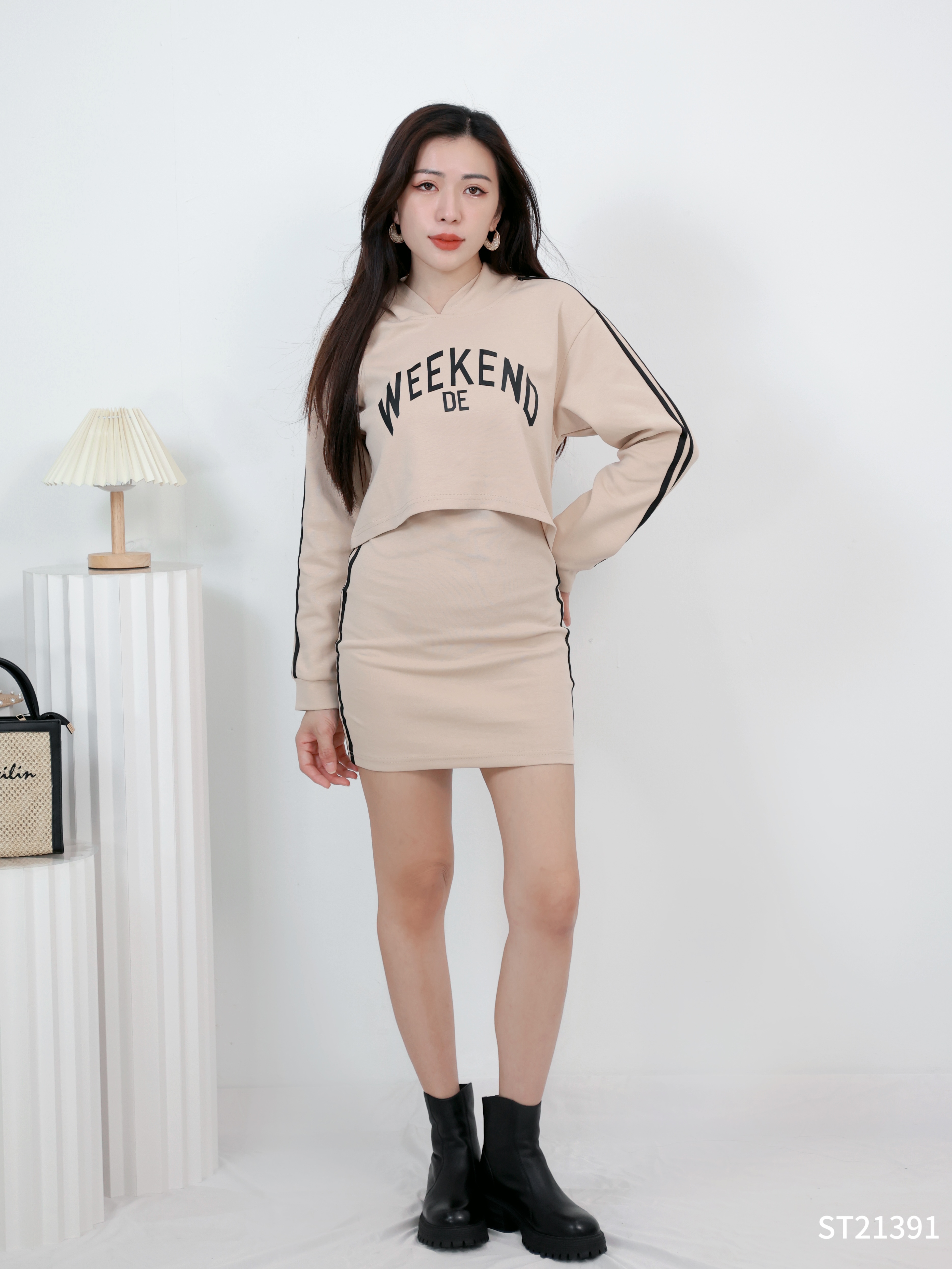 韩系休闲两件套 (ST21391)