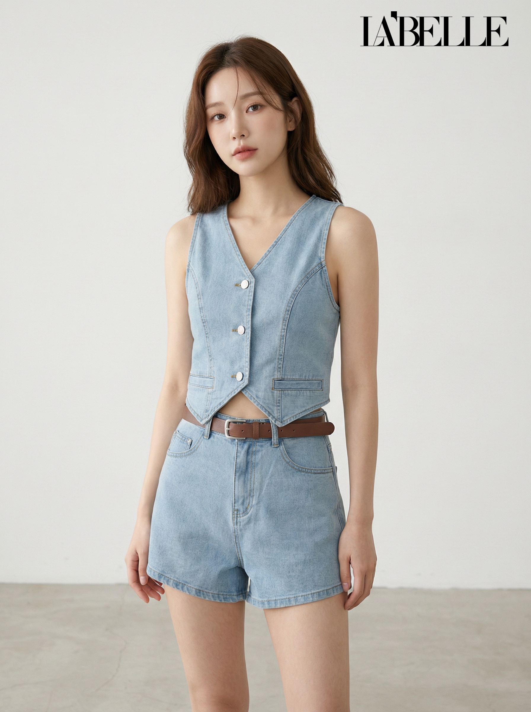 时尚复古牛仔两件套 (ST21602)