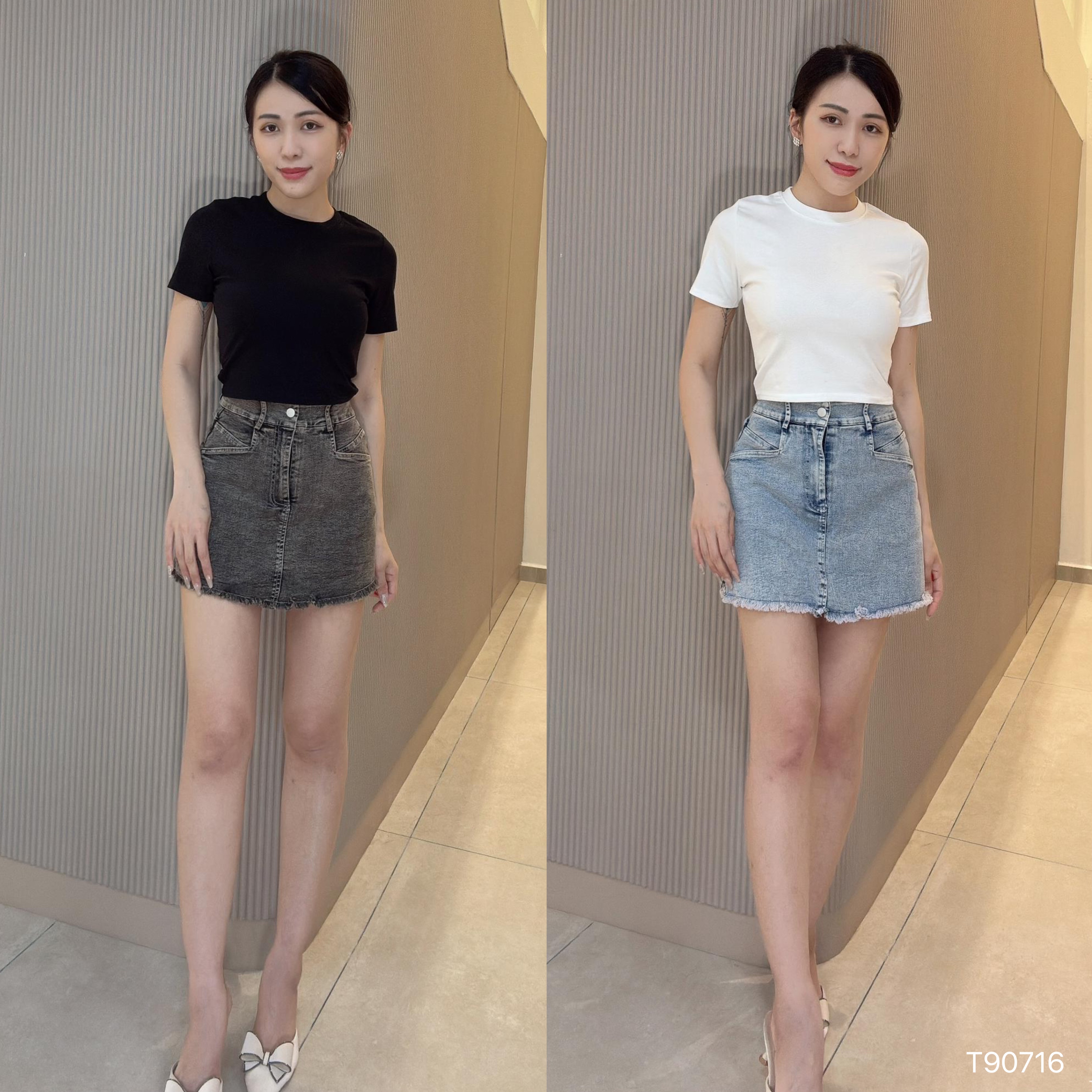 基础款正肩圆领设计上衣 (T90716)