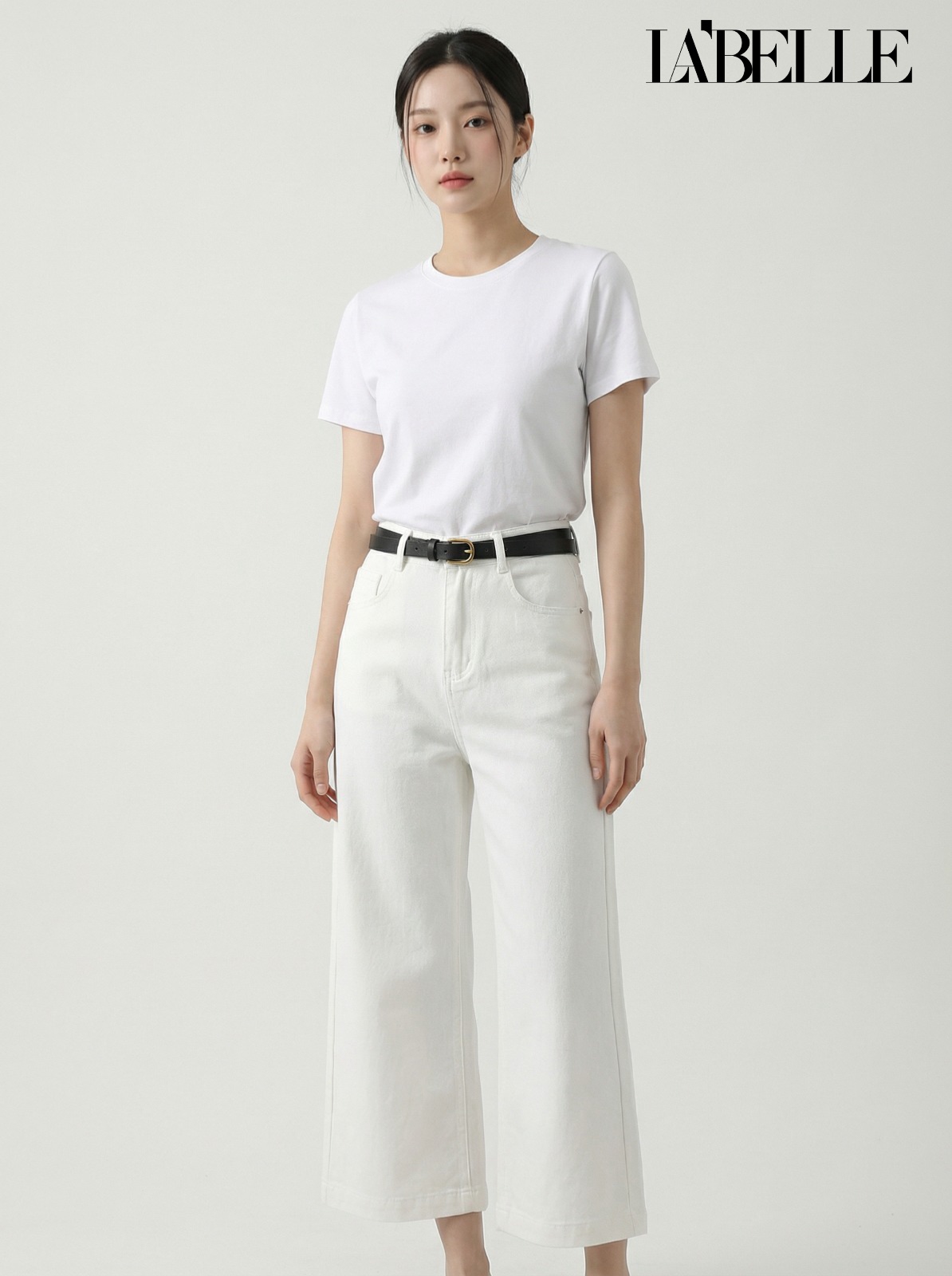 【LBP独家】百搭直筒阔腿高腰长裤 (J3578)