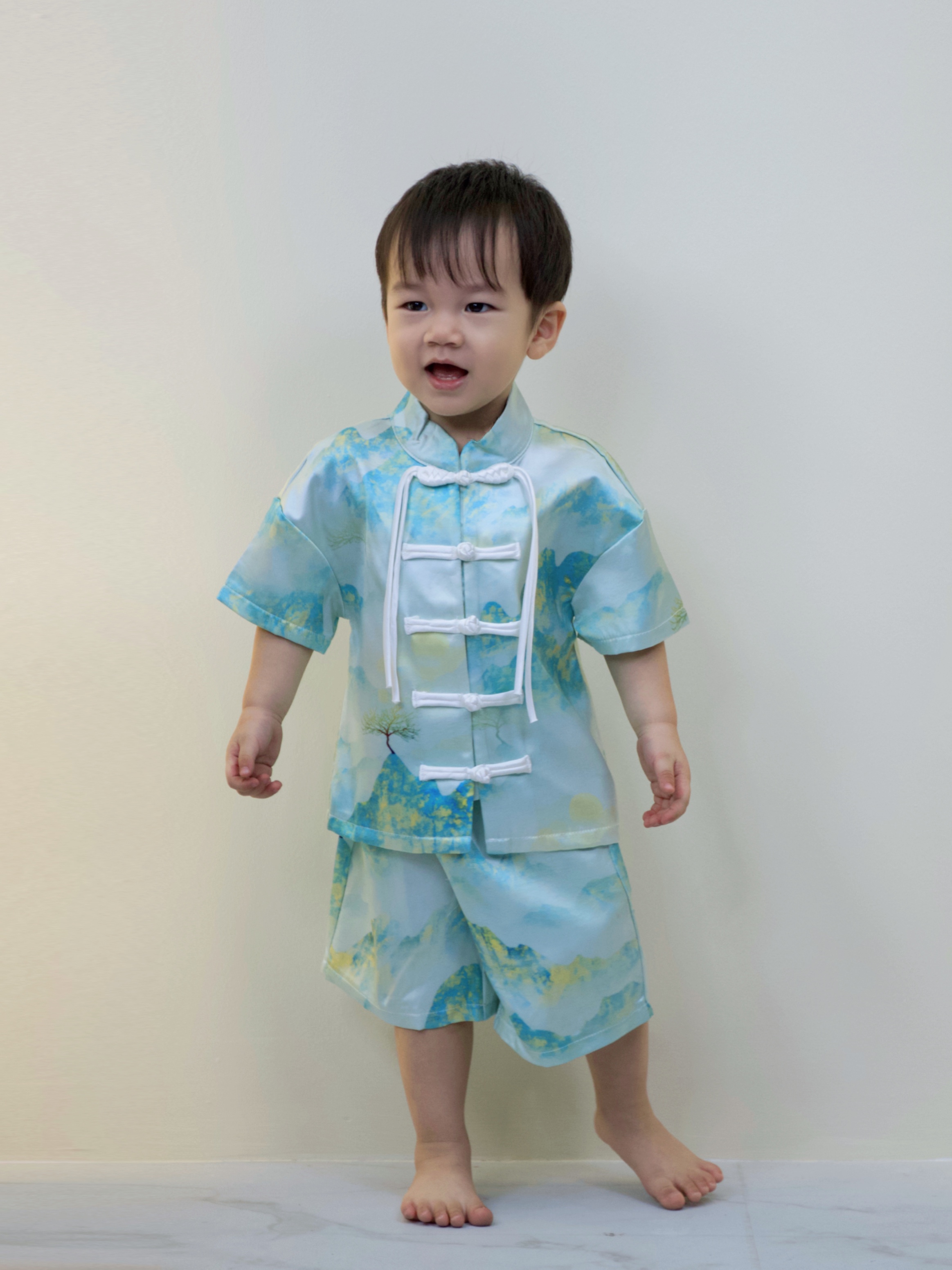 【LBP亲子系列】远山黛国风盘扣设计唐装两件套（F70108-儿子款）