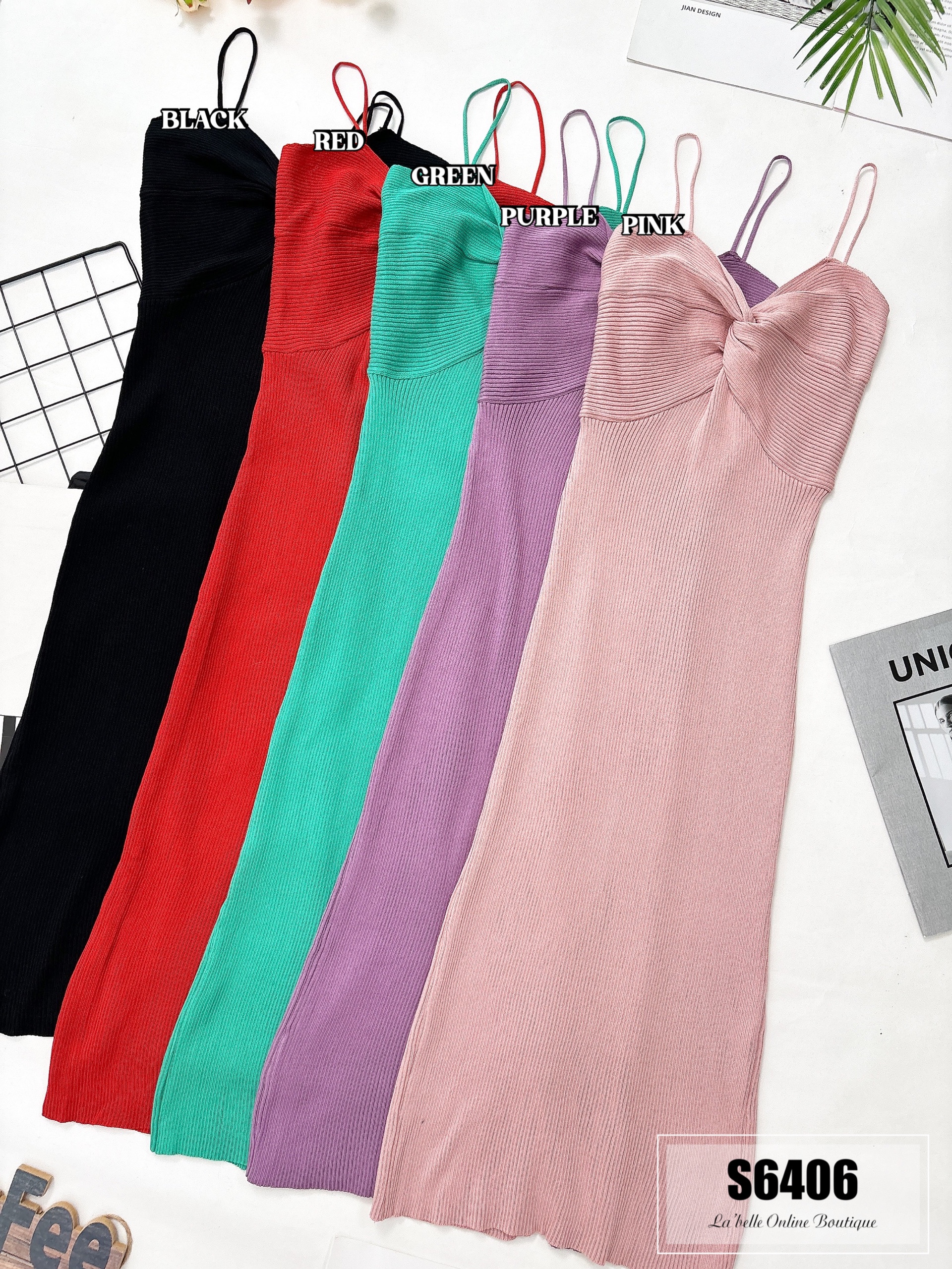 气质螺旋设计吊带连身裙 (S6406) - 特价-La'Belle Fashion Boutique Sdn Bhd