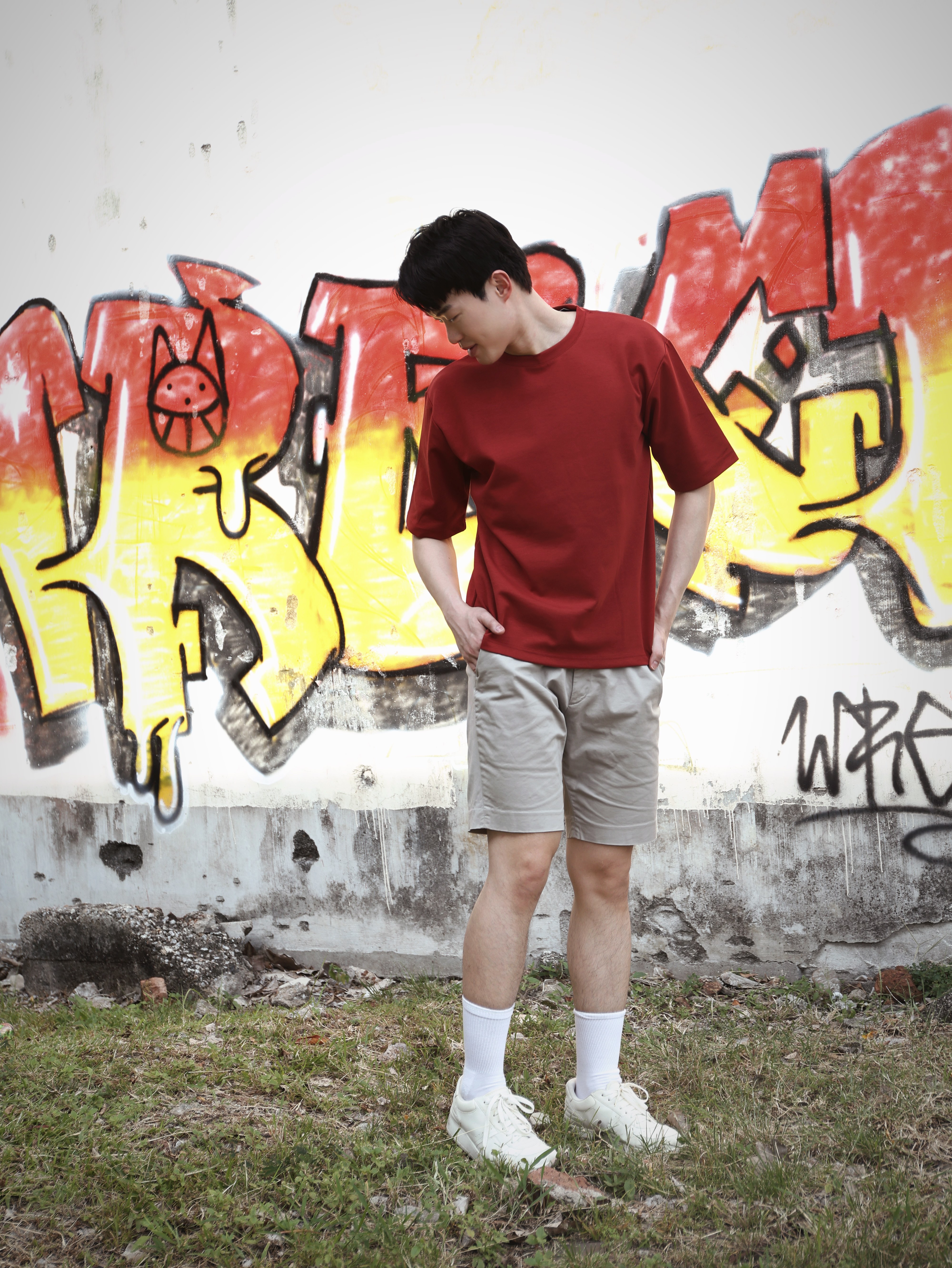 【STICKMEN】舒适圆领宽松OverSize上衣（SM100101 RED）