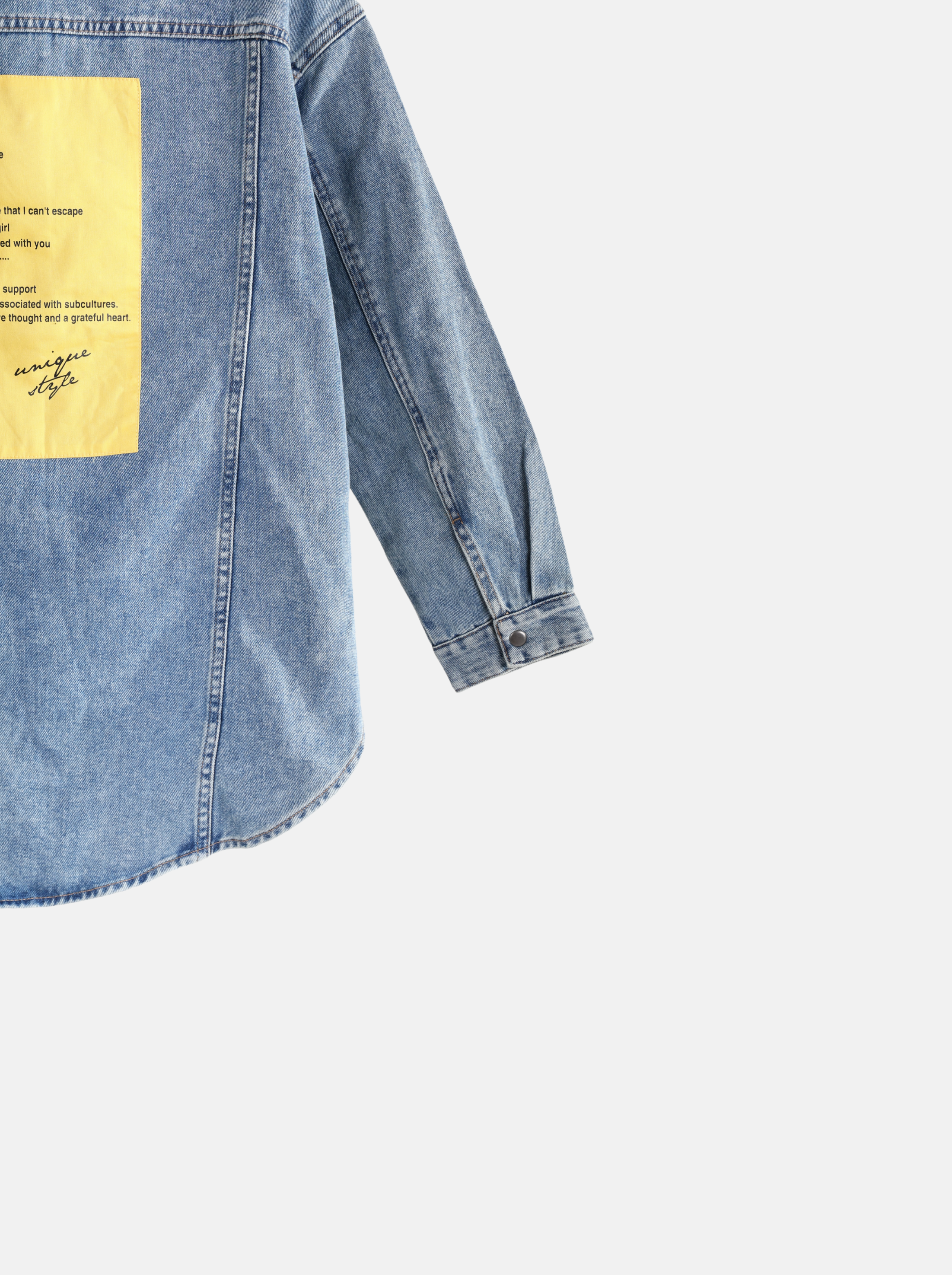 Retro Denim Jeans Top with Big Notes on Back (YS30134)