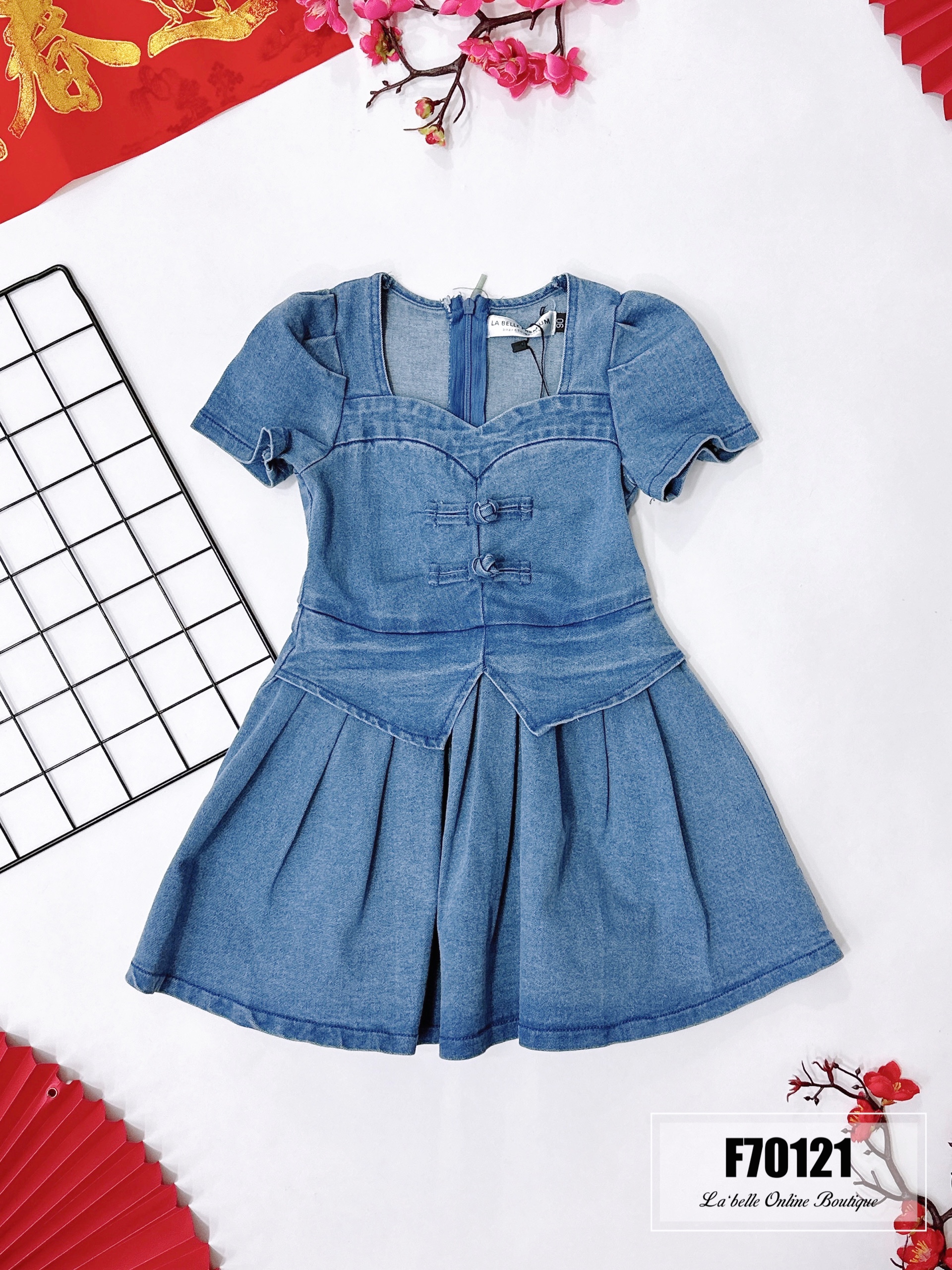 【LBP亲子系列】可爱假两件式改良版旗袍连身裤裙【女儿版】（F70121）