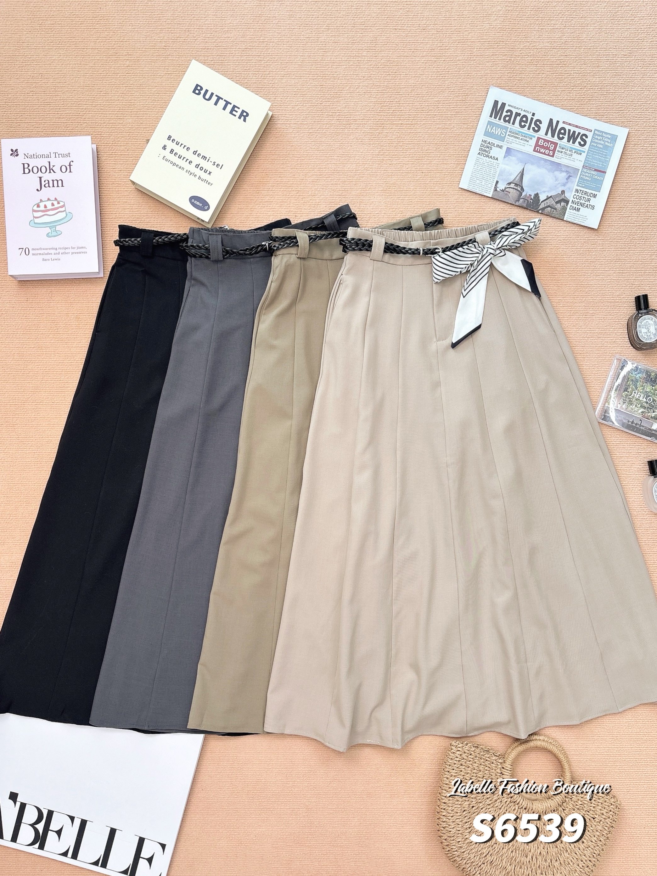 韩系大裙摆A字高腰半身裙 (S6539)