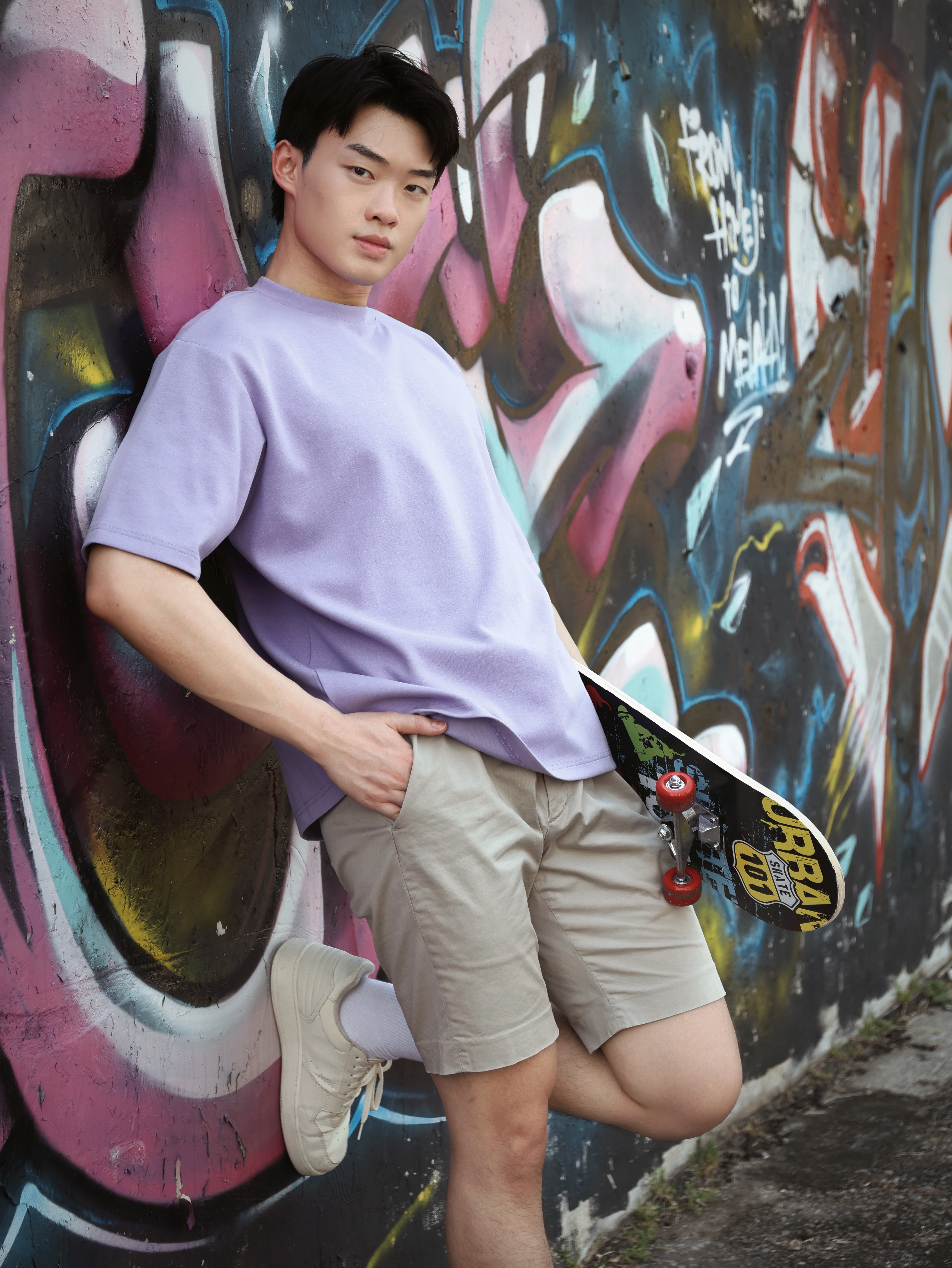 【STICKMEN】舒适圆领宽松OverSize上衣（SM100101 PURPLE）