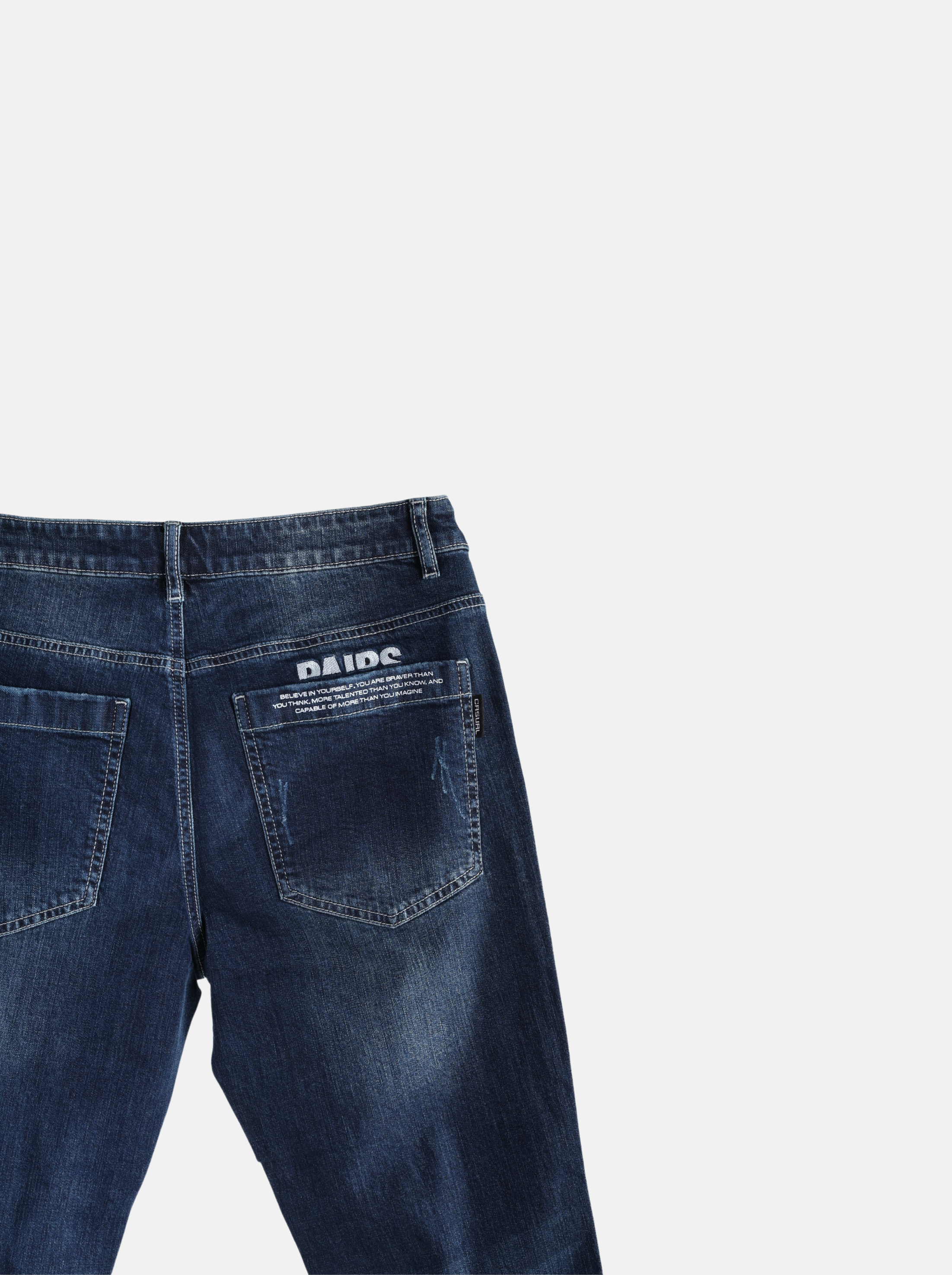 Men's Small Ripped Jeans with embroidered "#FREEDOM" Slogan  (YS30142)