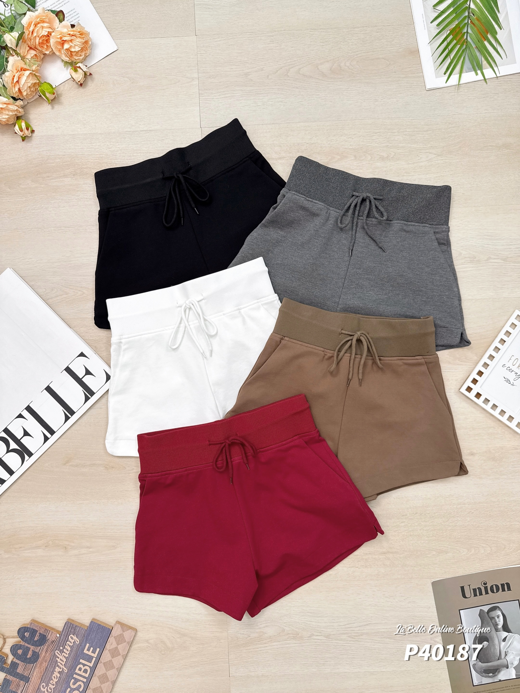 【LBP独家】休闲运动风A字阔腿短裤 (P40187) -特价-La'Belle Fashion Boutique Sdn Bhd