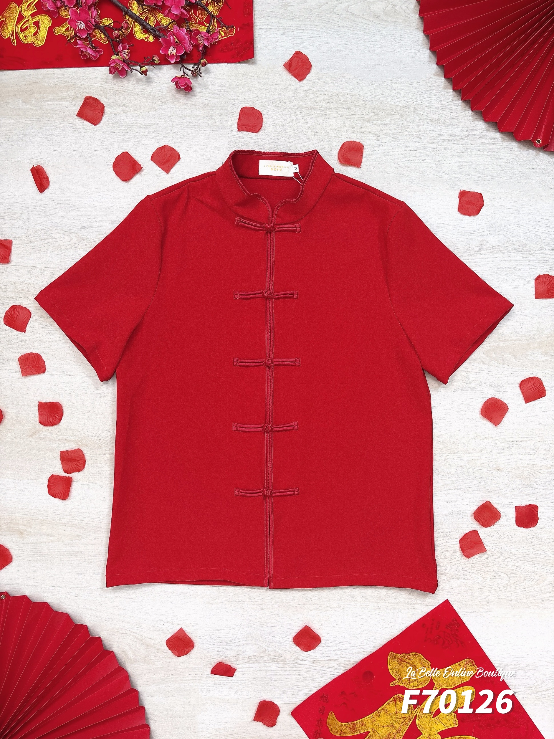 【LBP亲子系列-红运当头】复古中国风立领盘扣唐装上衣 / 外套【爸爸款】(F70126)-La'Belle Fashion Boutique Sdn Bhd