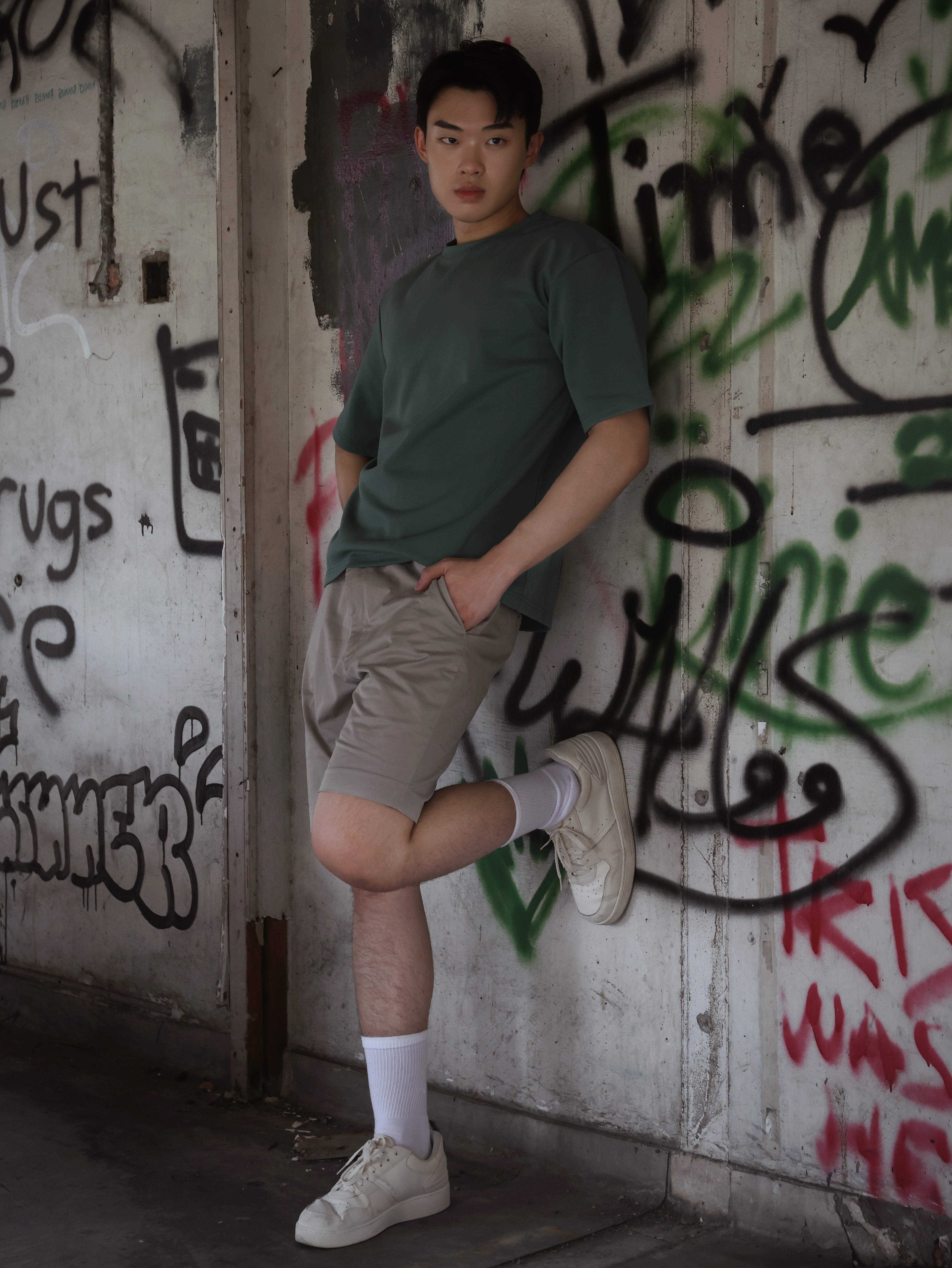 【STICKMEN】舒适圆领宽松OverSize上衣（SM100101 GREEN）