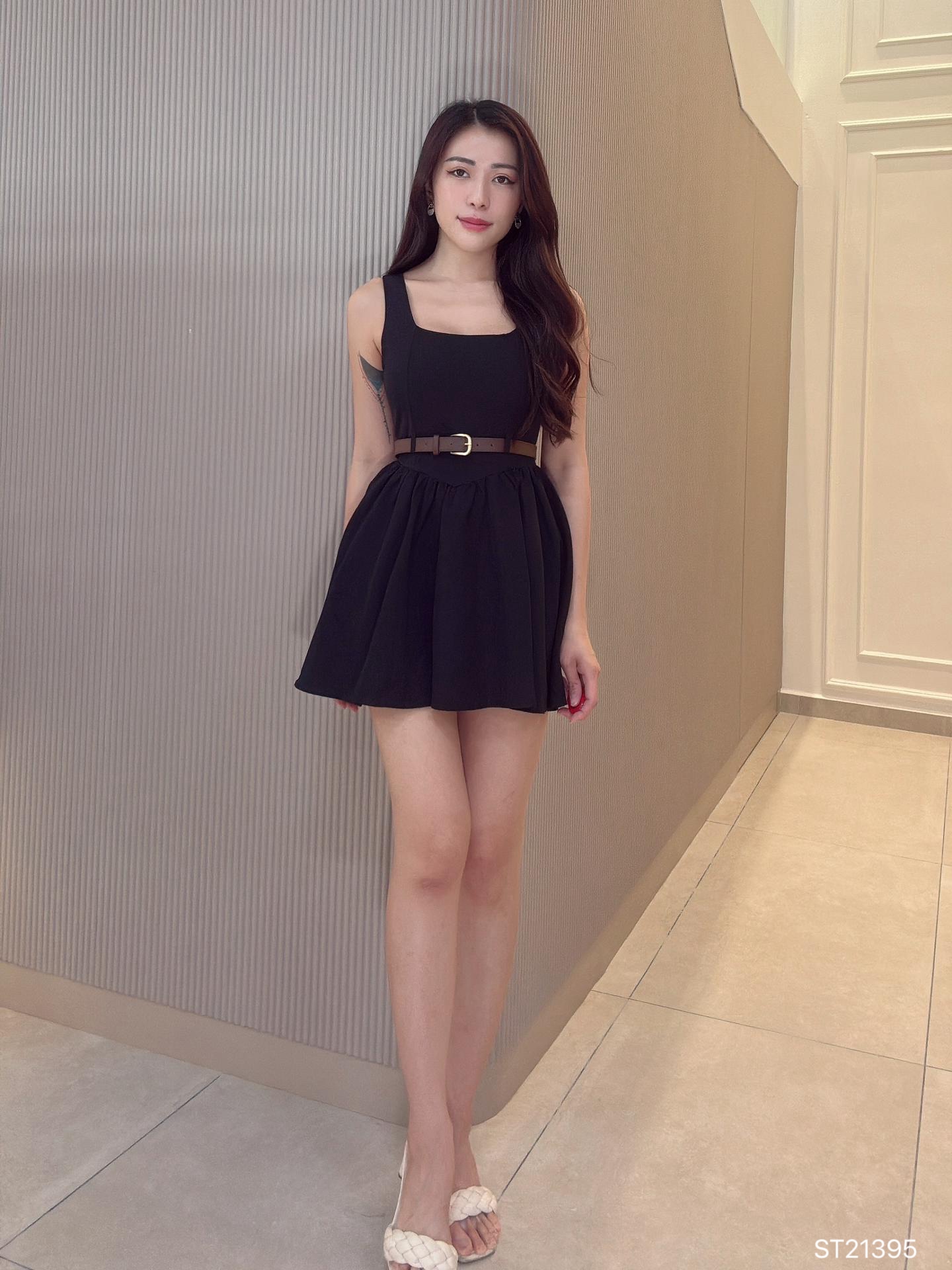 简约休闲风连身裤裙（ST21395）