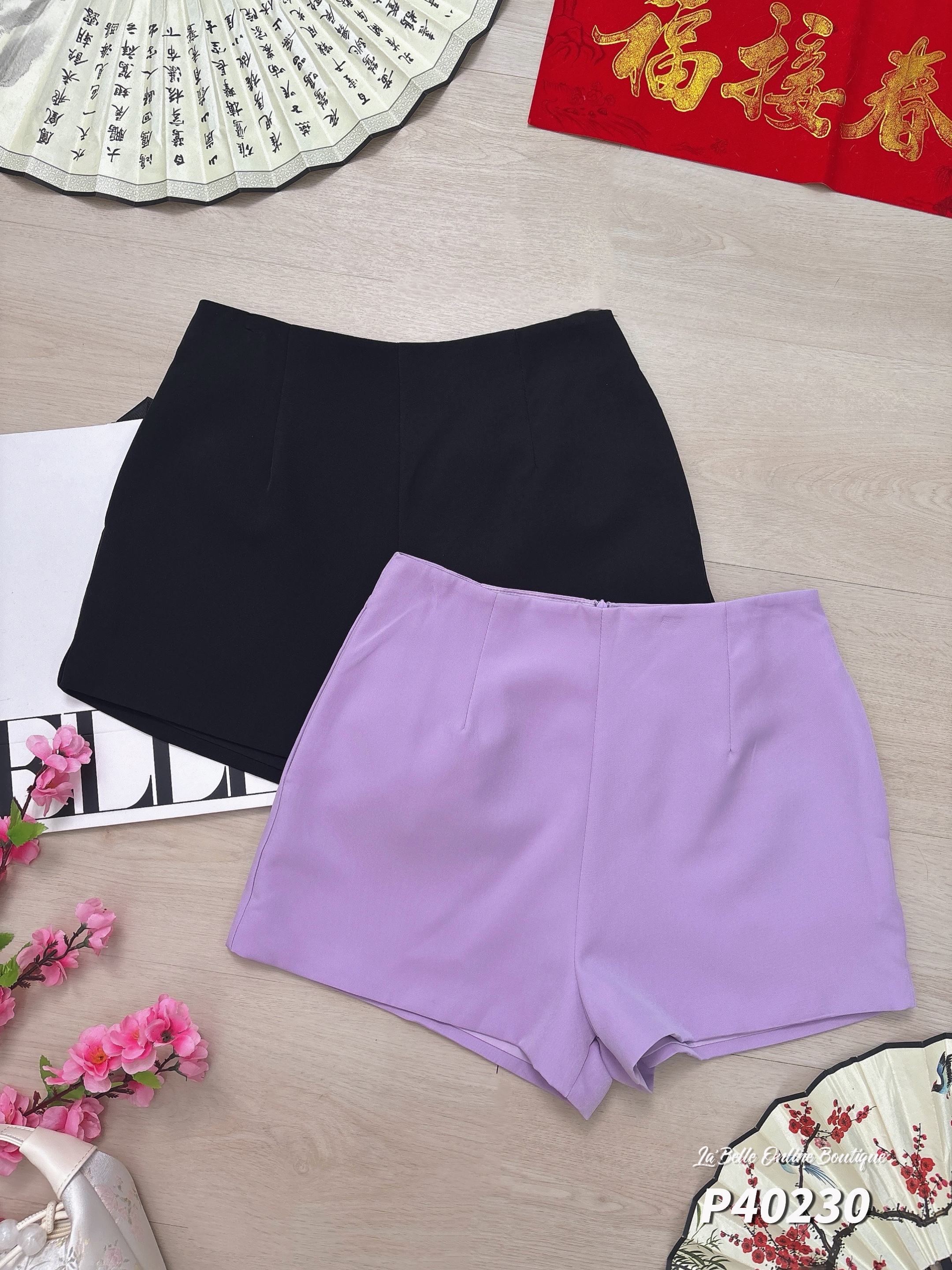 【LBP独家】百搭A字阔腿高腰短裤 (P40230)