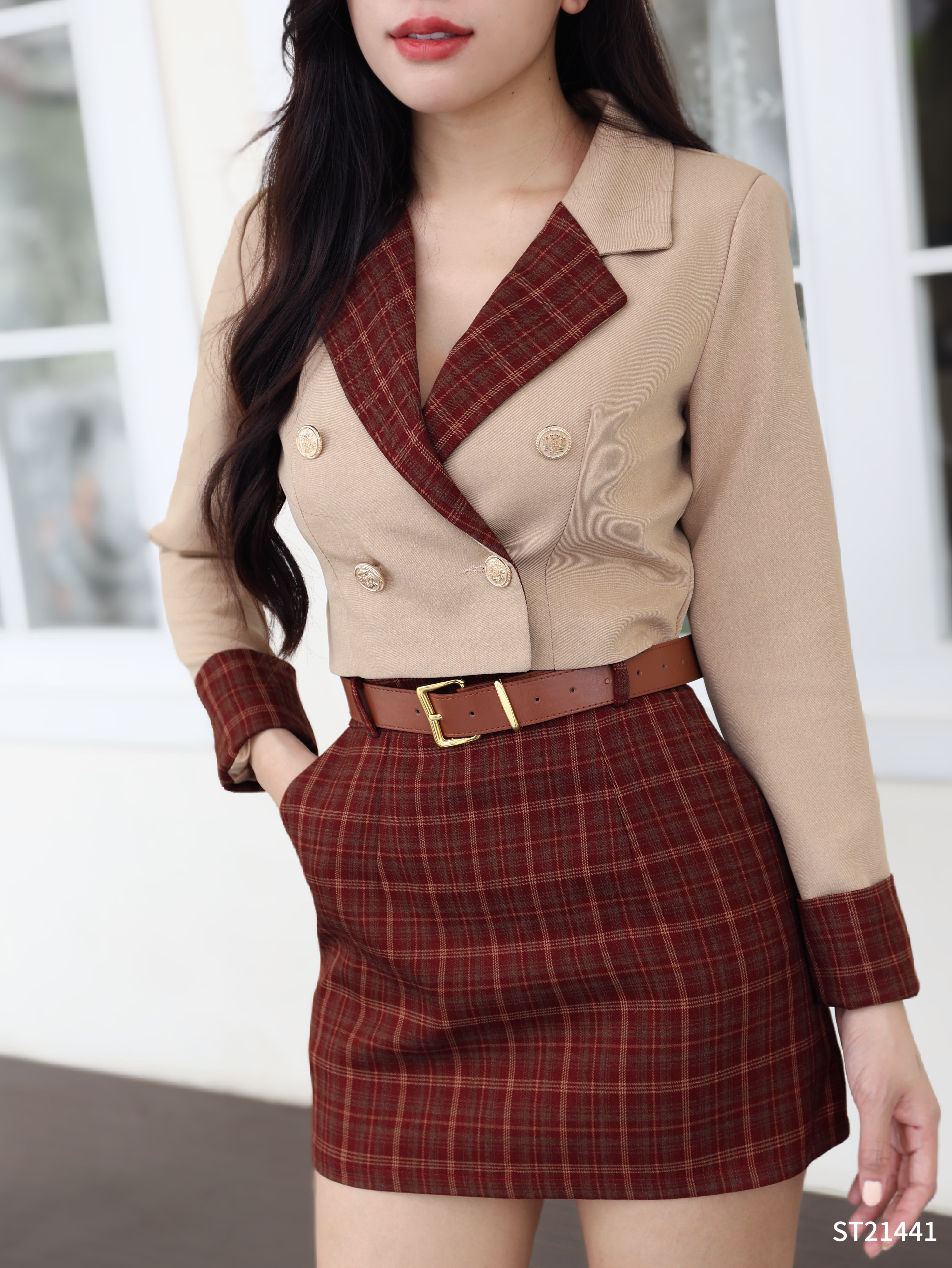 【LBP独家】时尚OL撞色两件套 (ST21441)