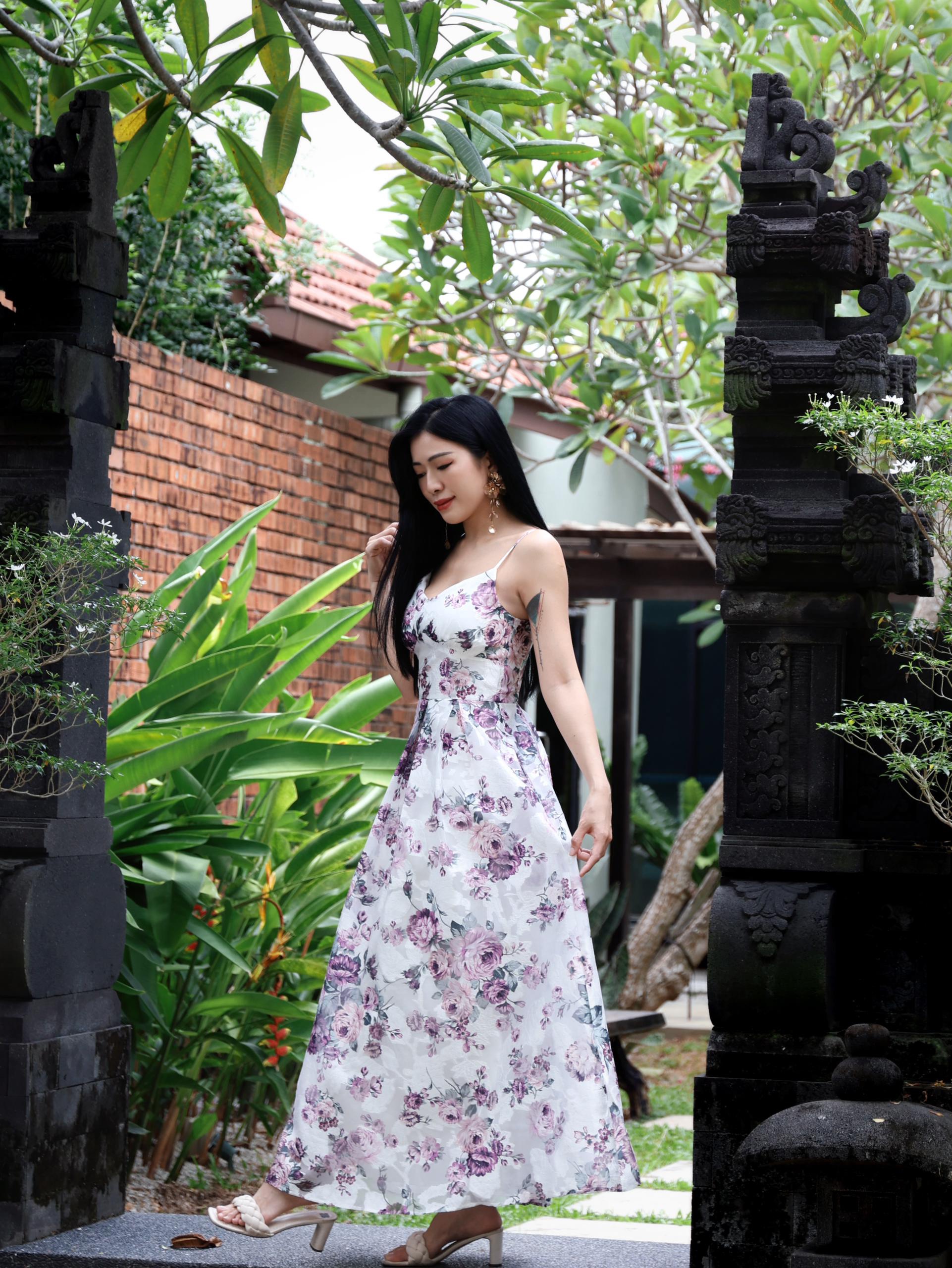 【LBP独家】绝美花仙子系印花设计伞状吊带连身裙 (ST21473)