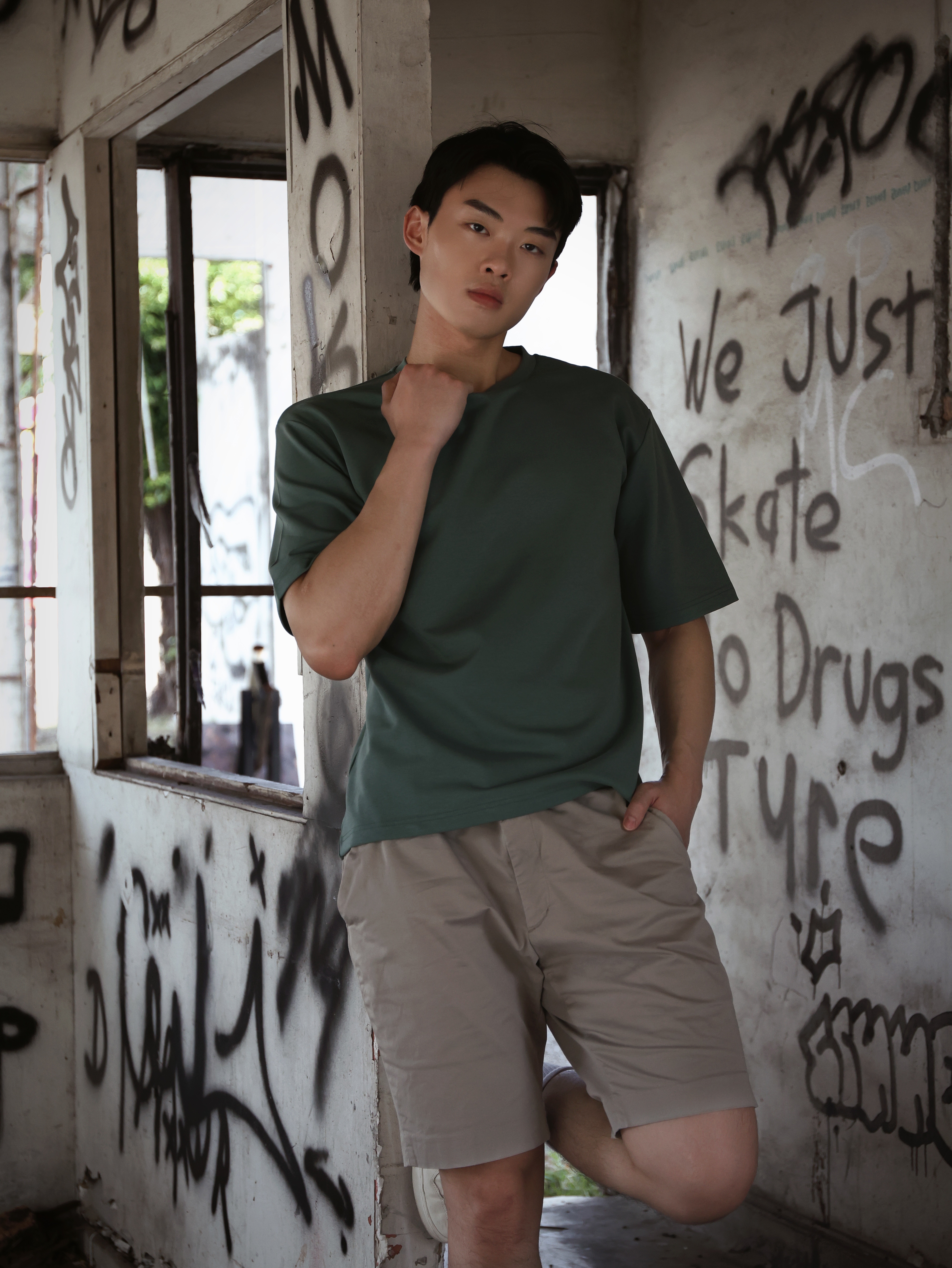 【STICKMEN】舒适圆领宽松OverSize上衣（SM100101 GREEN）