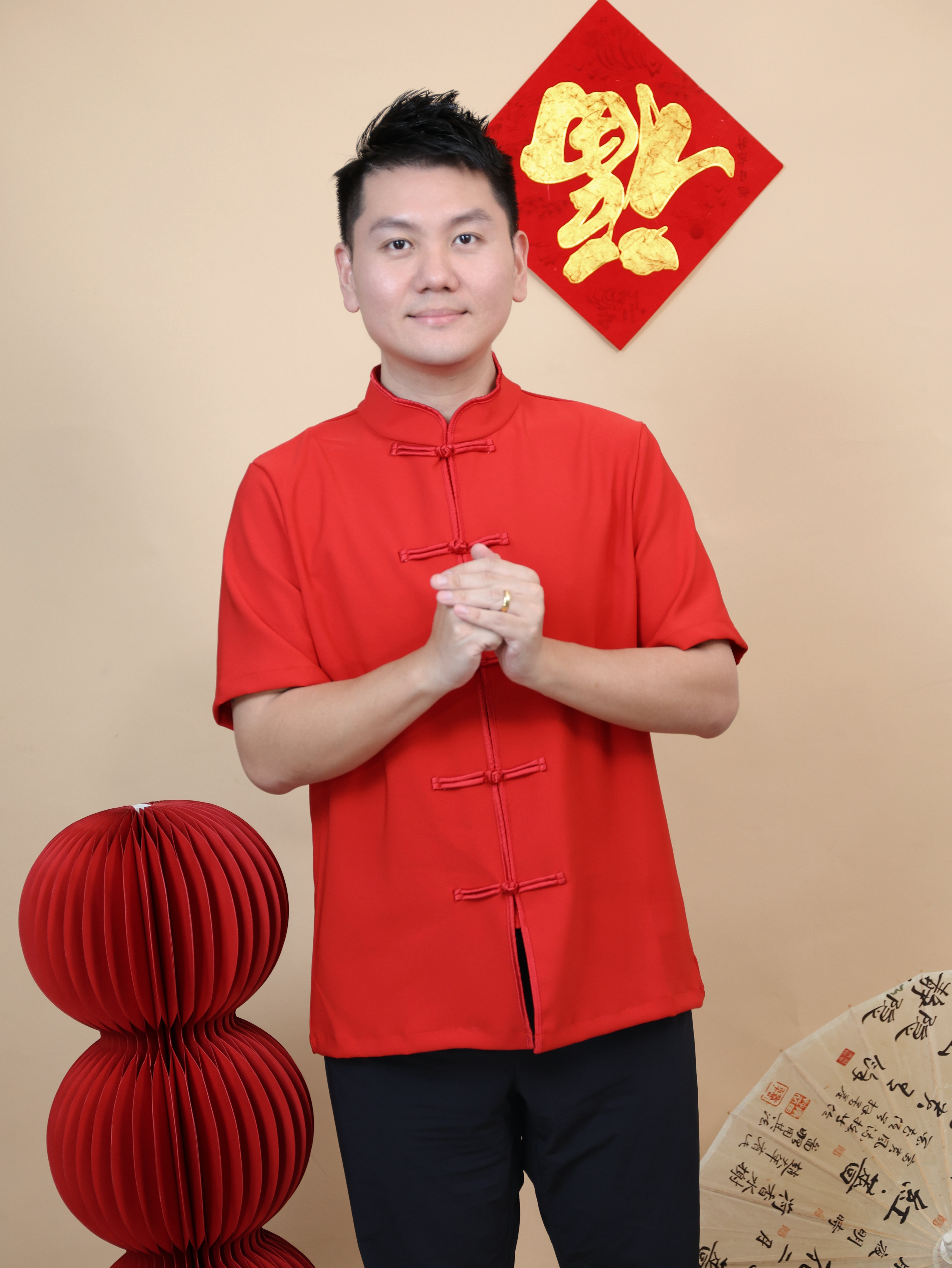 【LBP亲子系列-红运当头】复古中国风立领盘扣唐装上衣 / 外套【爸爸款】(F70126)-La'Belle Fashion Boutique Sdn Bhd