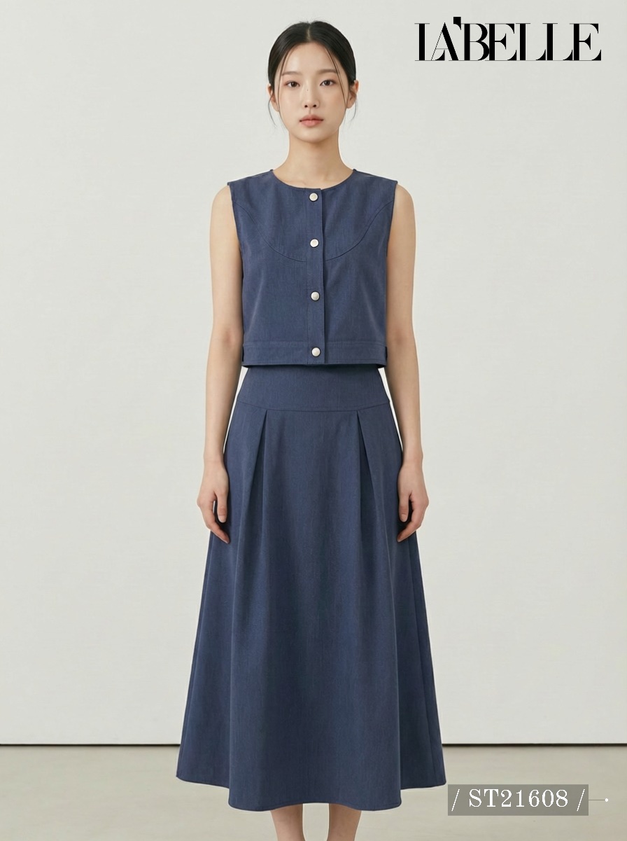 简约牛仔质感两件套 (ST21608)