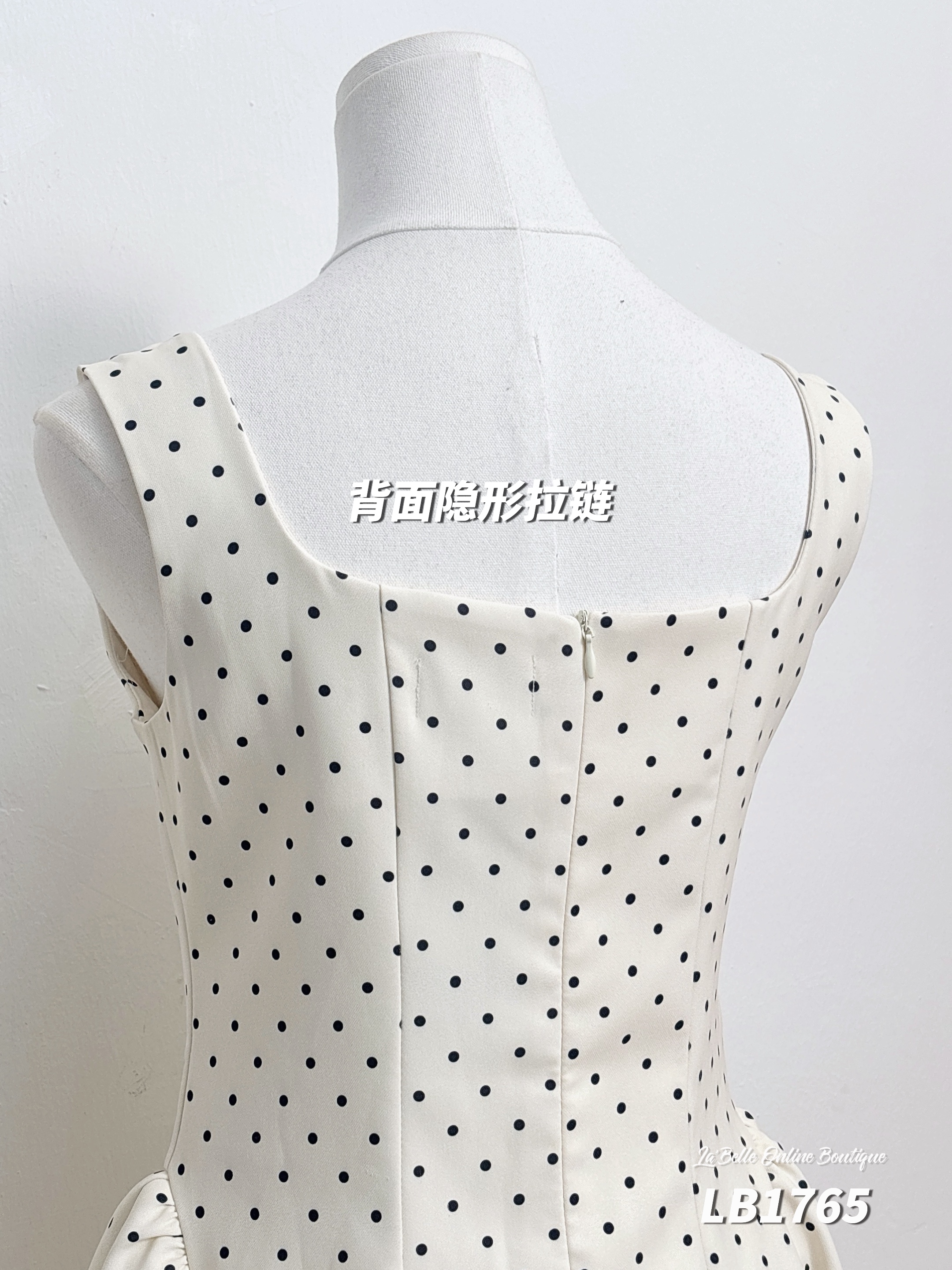 甜美蝴蝶结方领连身裙 (LB1765)