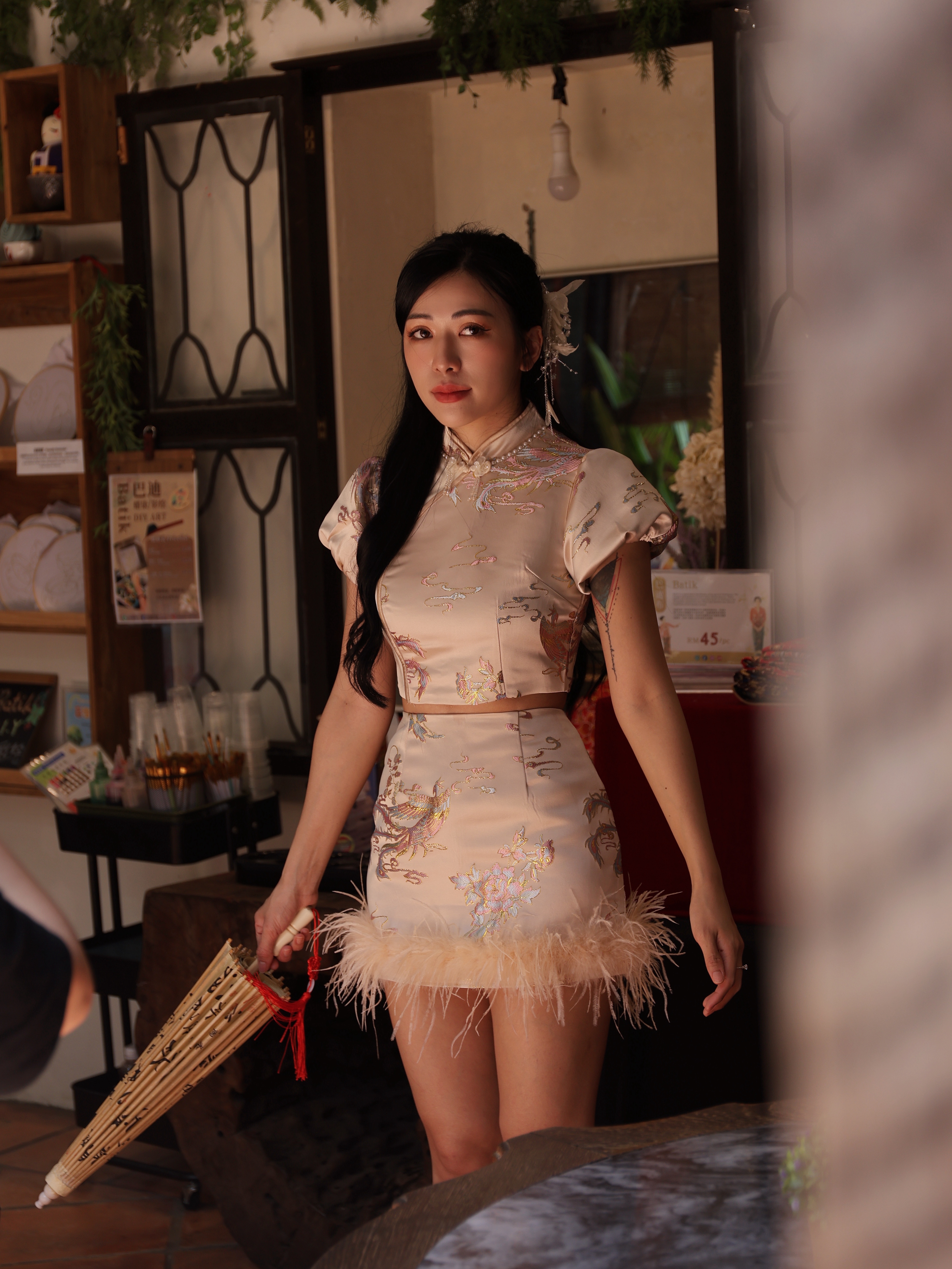 【LBP亲子系列-妈妈款】独特改良版毛边设计高腰裤裙 (ST21525)