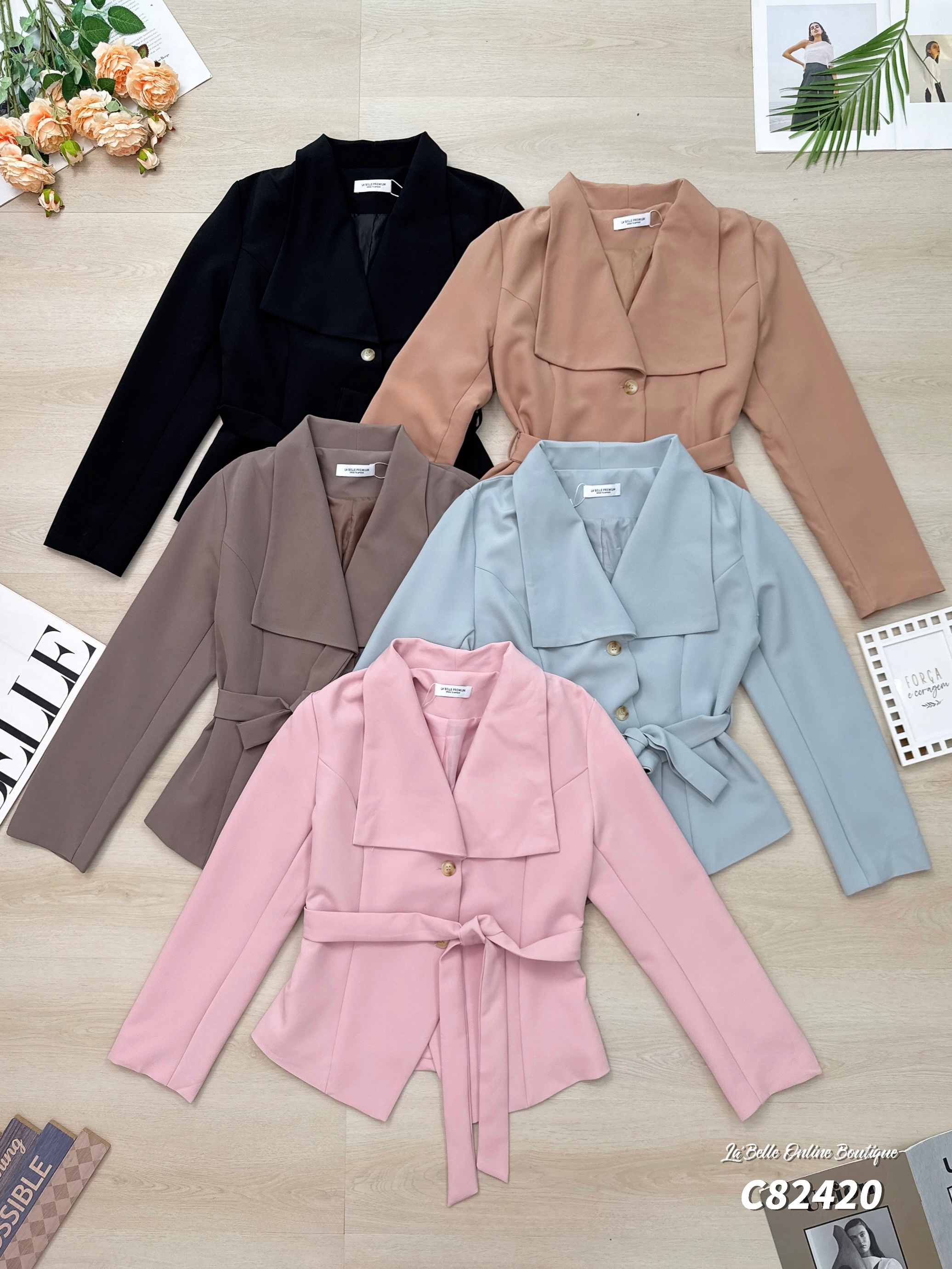 【LBP独家】小众设计感V领通勤外套 (C82420)-La'Belle Fashion Boutique Sdn Bhd