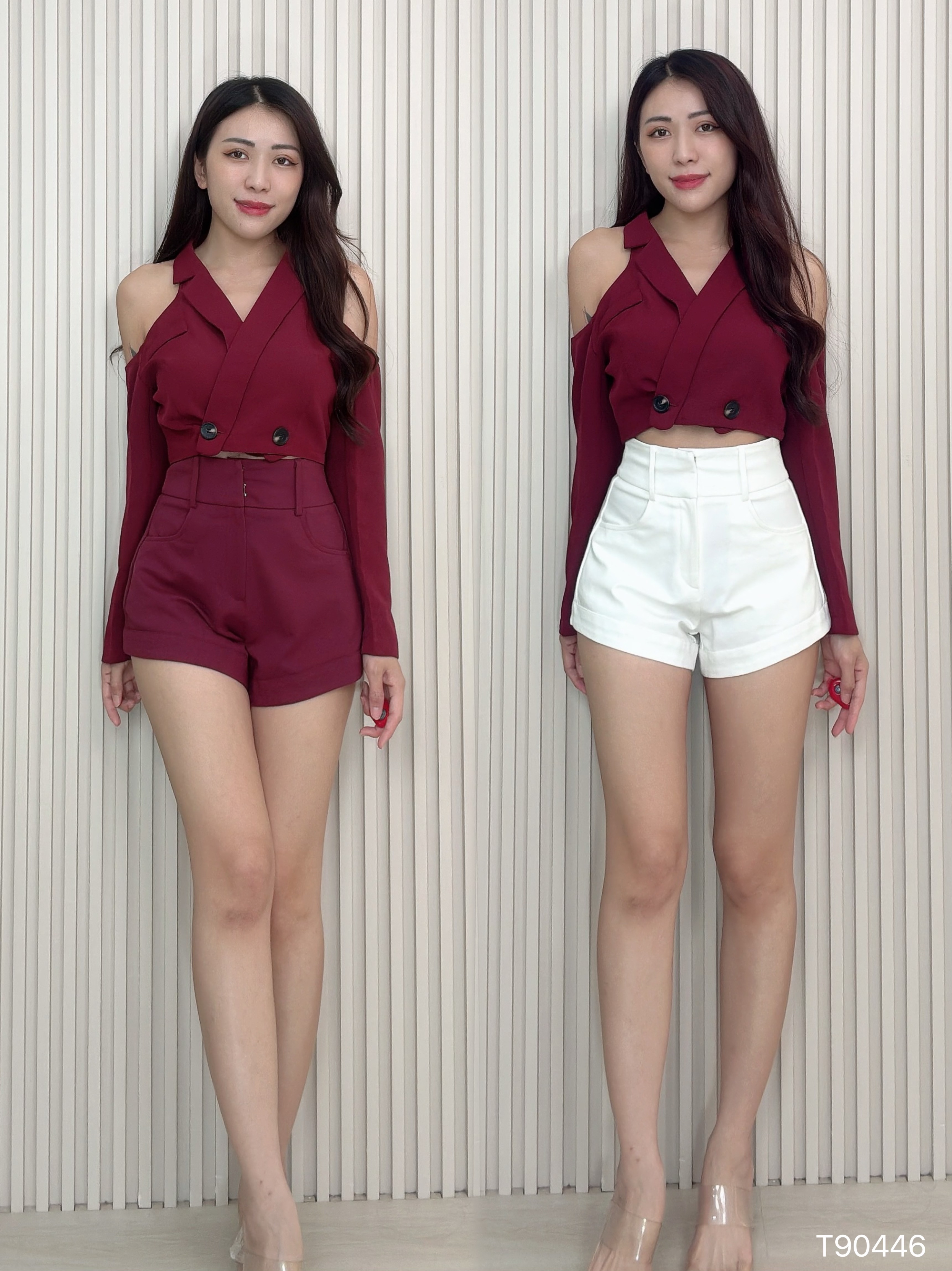 【LBP独家】高端帅气露肩设计外套上衣 (T90446) - 特价