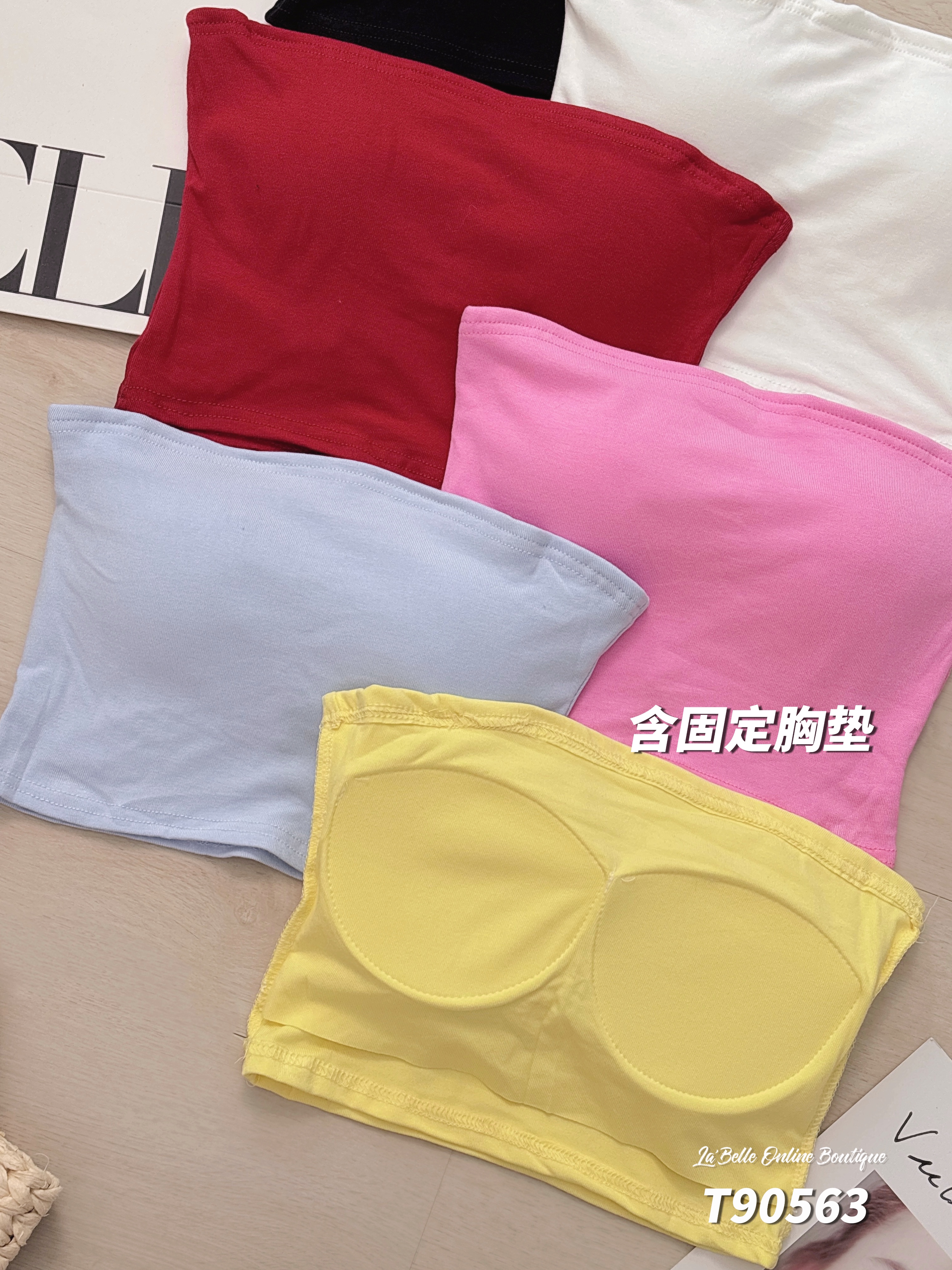 百搭辣妹纯色抹胸上衣/内搭 (T90563)