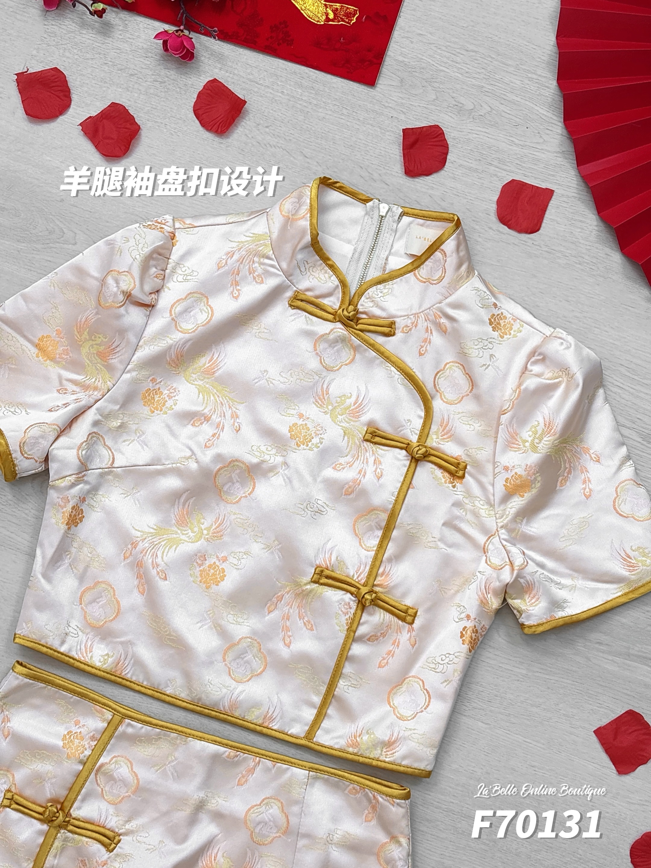 【LBP亲子系列-凤舞云霞】时尚改良版凤凰图旗袍两件套【妈妈款】 (F70131)-La'Belle Fashion Boutique Sdn Bhd