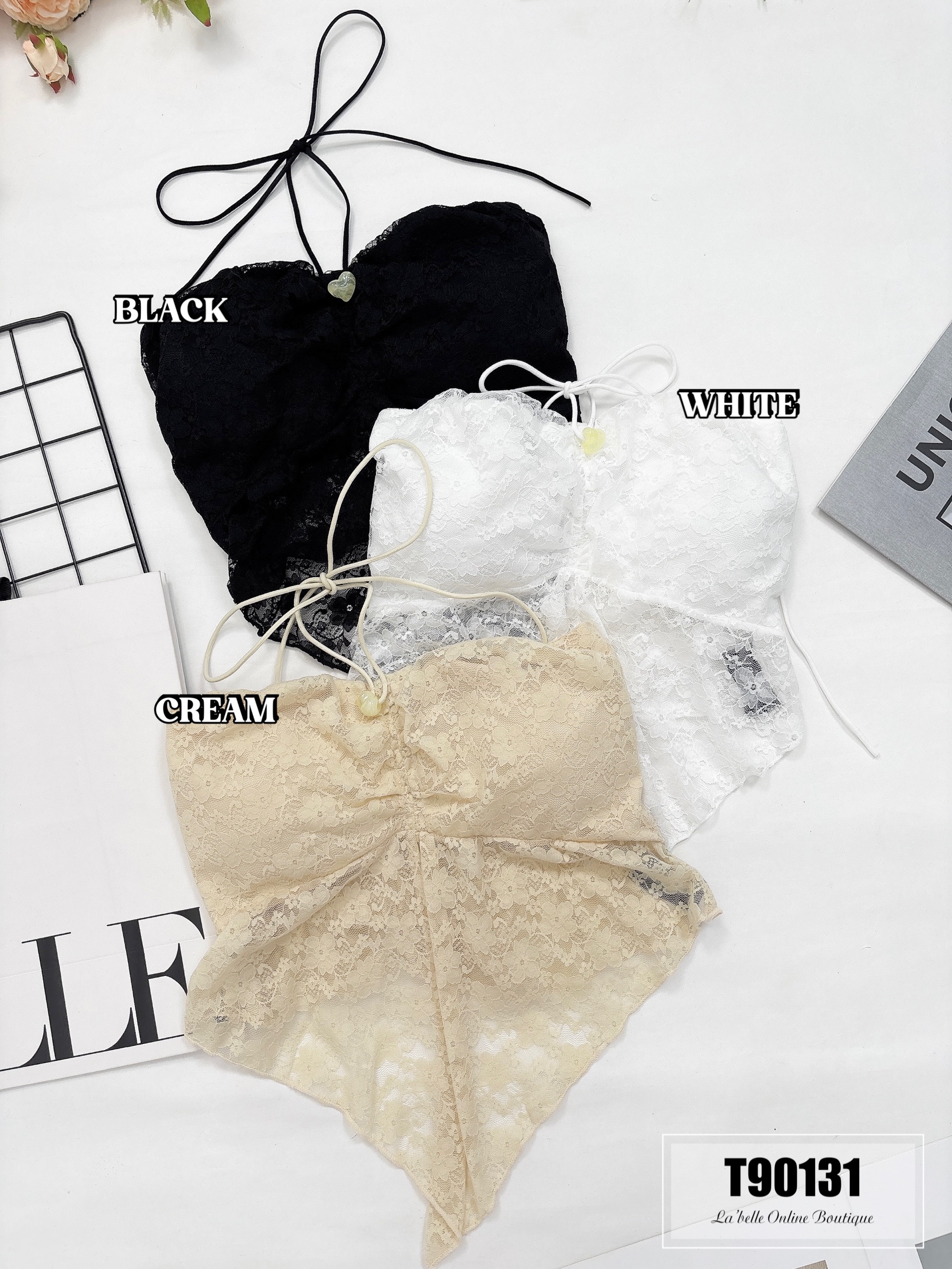 纯欲性感不规则挂脖式上衣 (T90131)-La'Belle Fashion Boutique Sdn Bhd