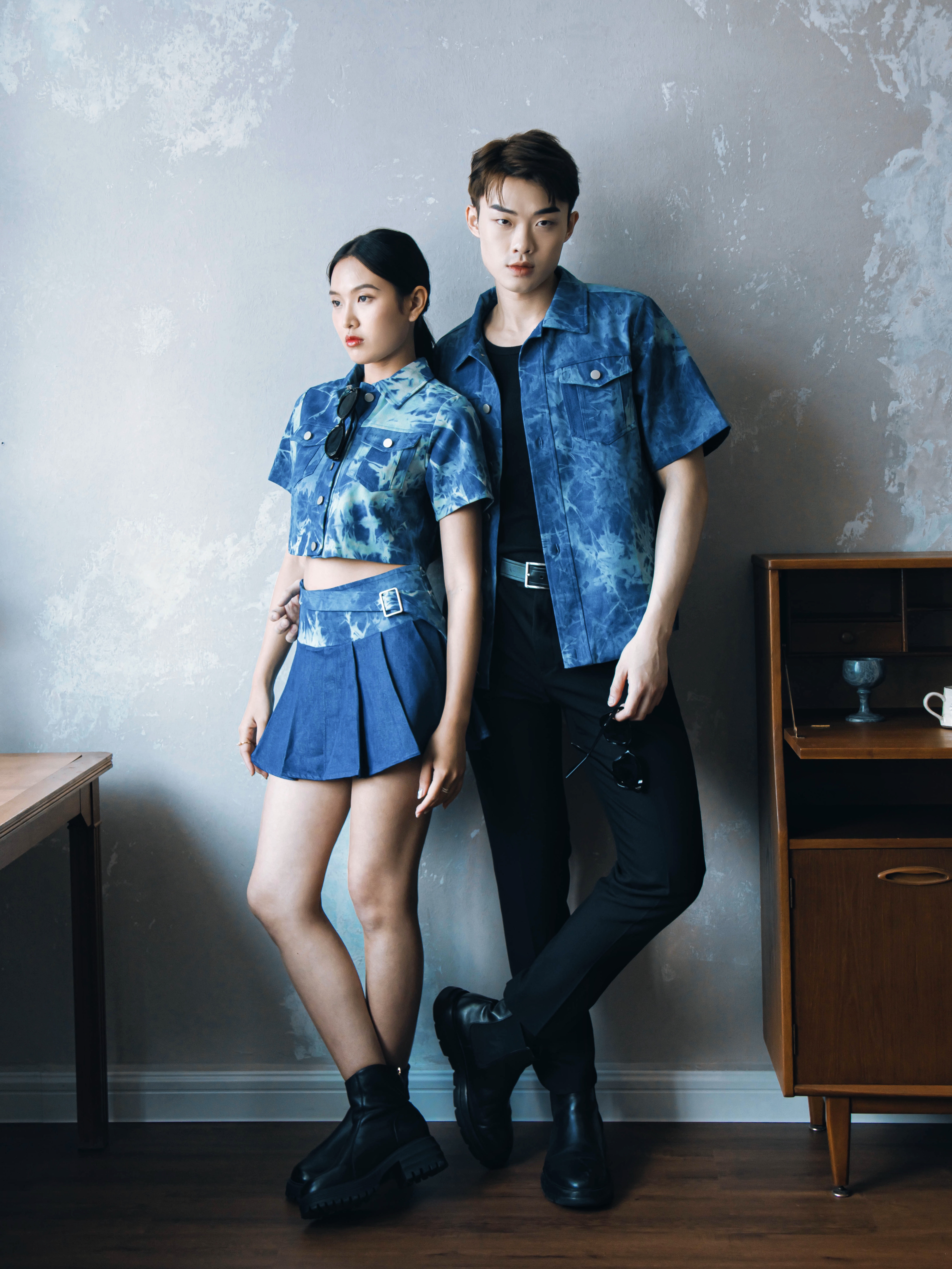 【预购PRE-ORDER】【LBP 独家情侣款系列】高级感独特扎染设计开衫牛仔上衣 (T90627)