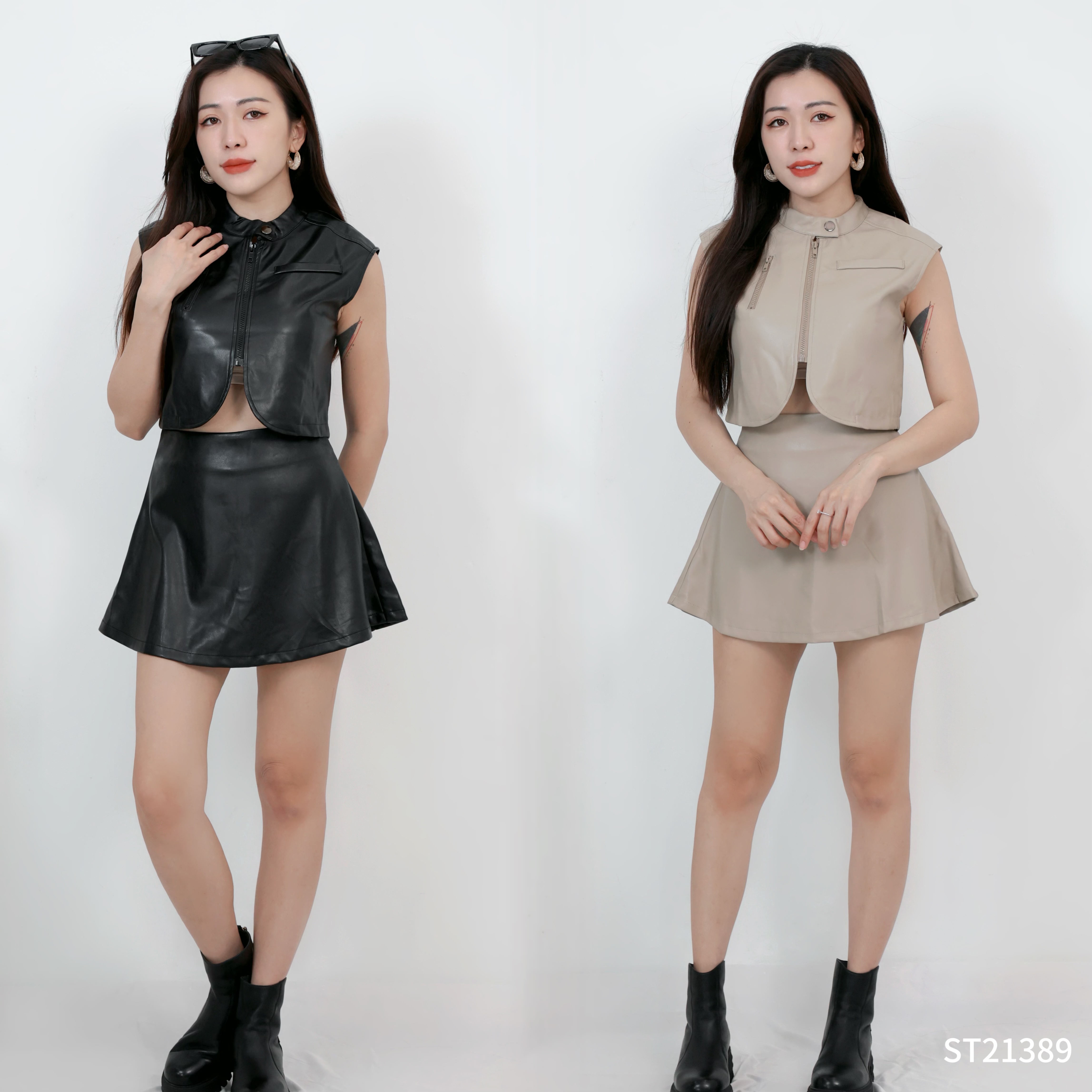 酷帅皮革两件套 (ST21389)