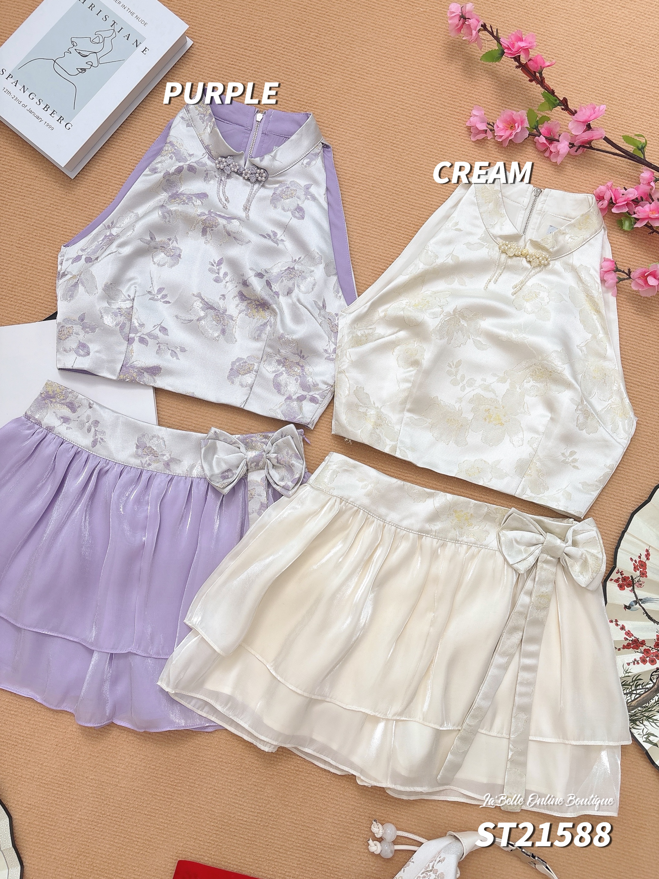 【LBP 独家新年系列】改良版减龄旗袍两件套 (ST21558)