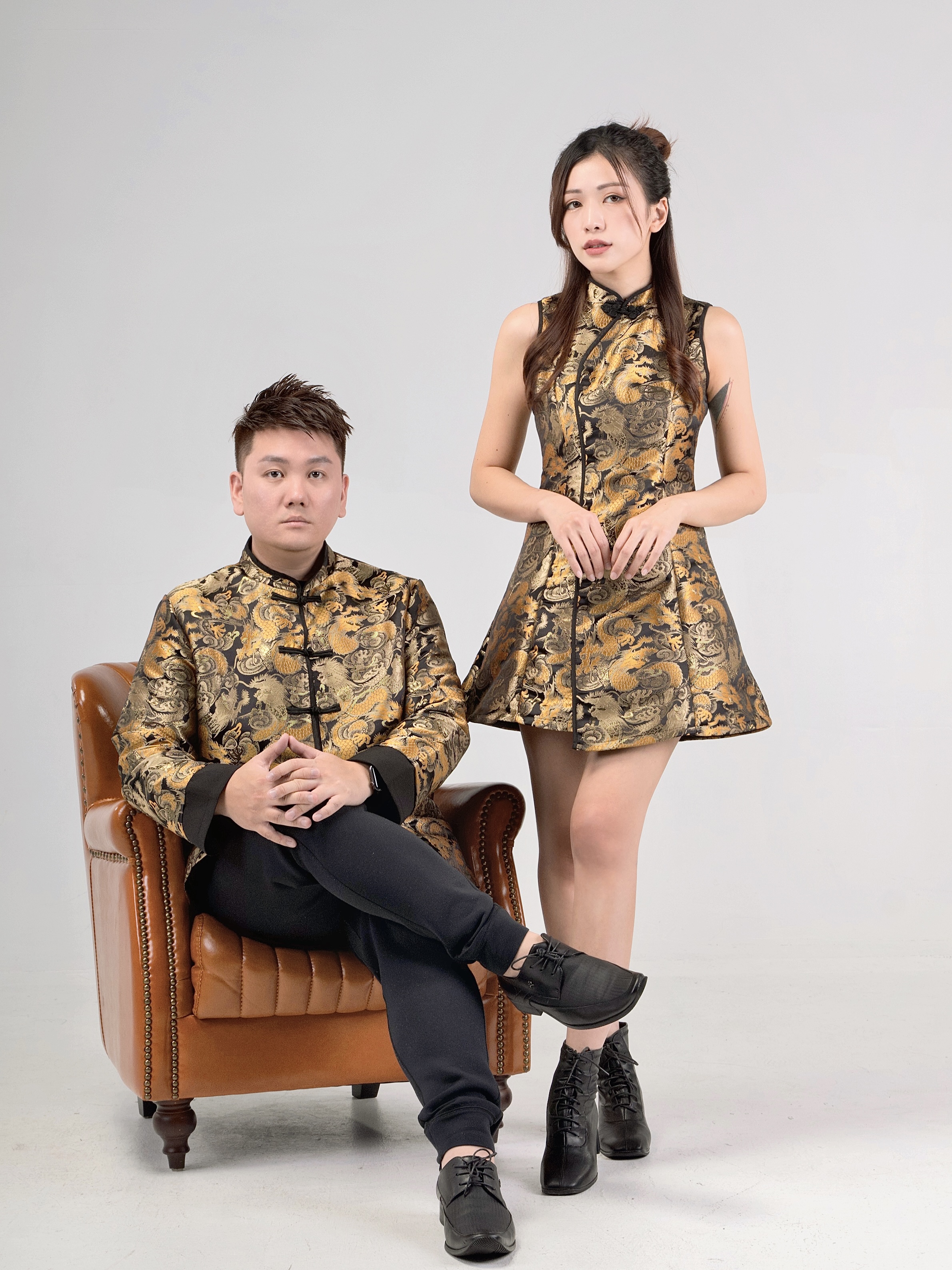 【LBP独家】复古明朝龙纹设计改良版旗袍连身裙（ST20552）