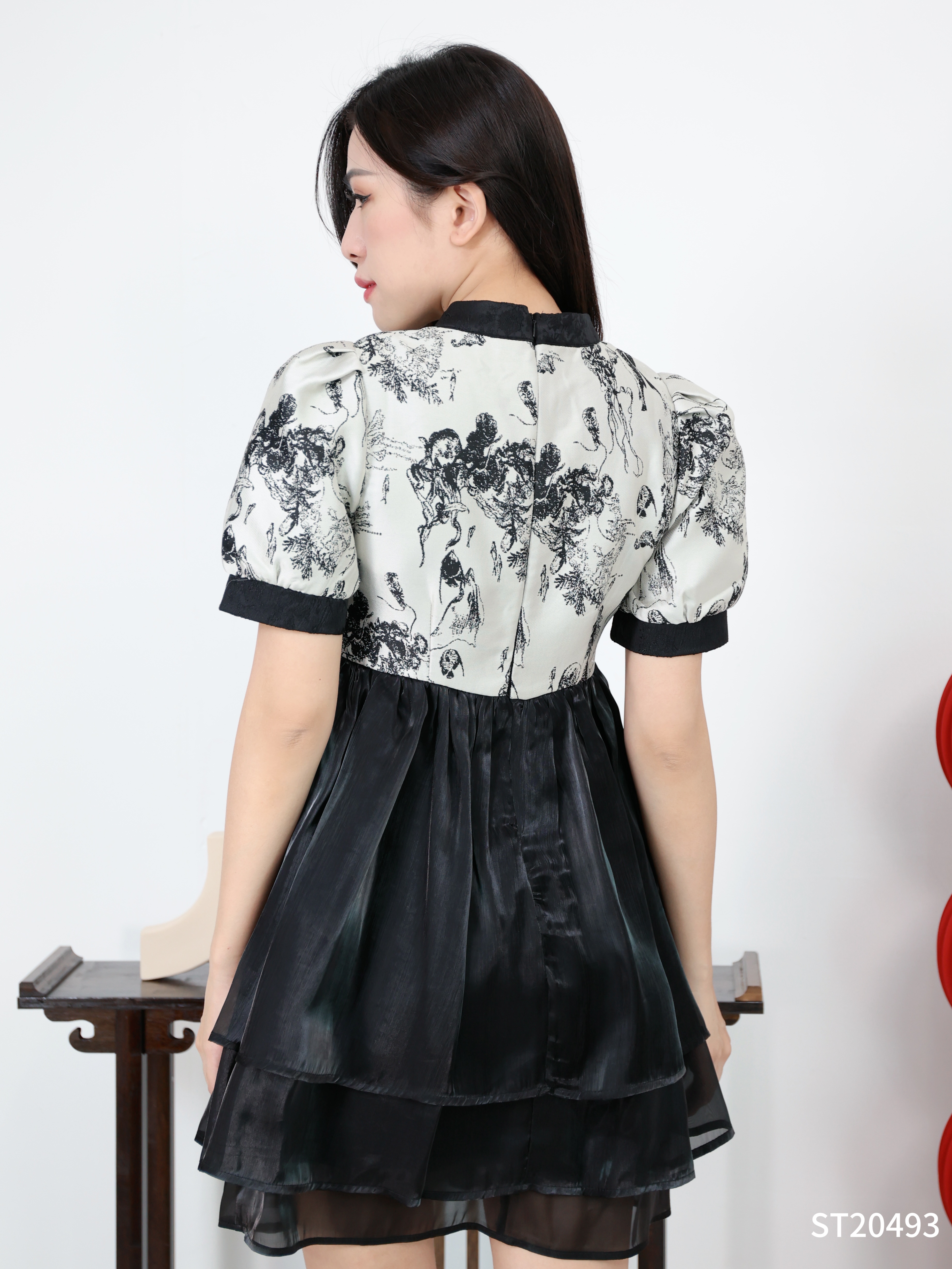 【LBP独家】减龄款蓬蓬裙摆设计改良版旗袍连身裙（ST20493）