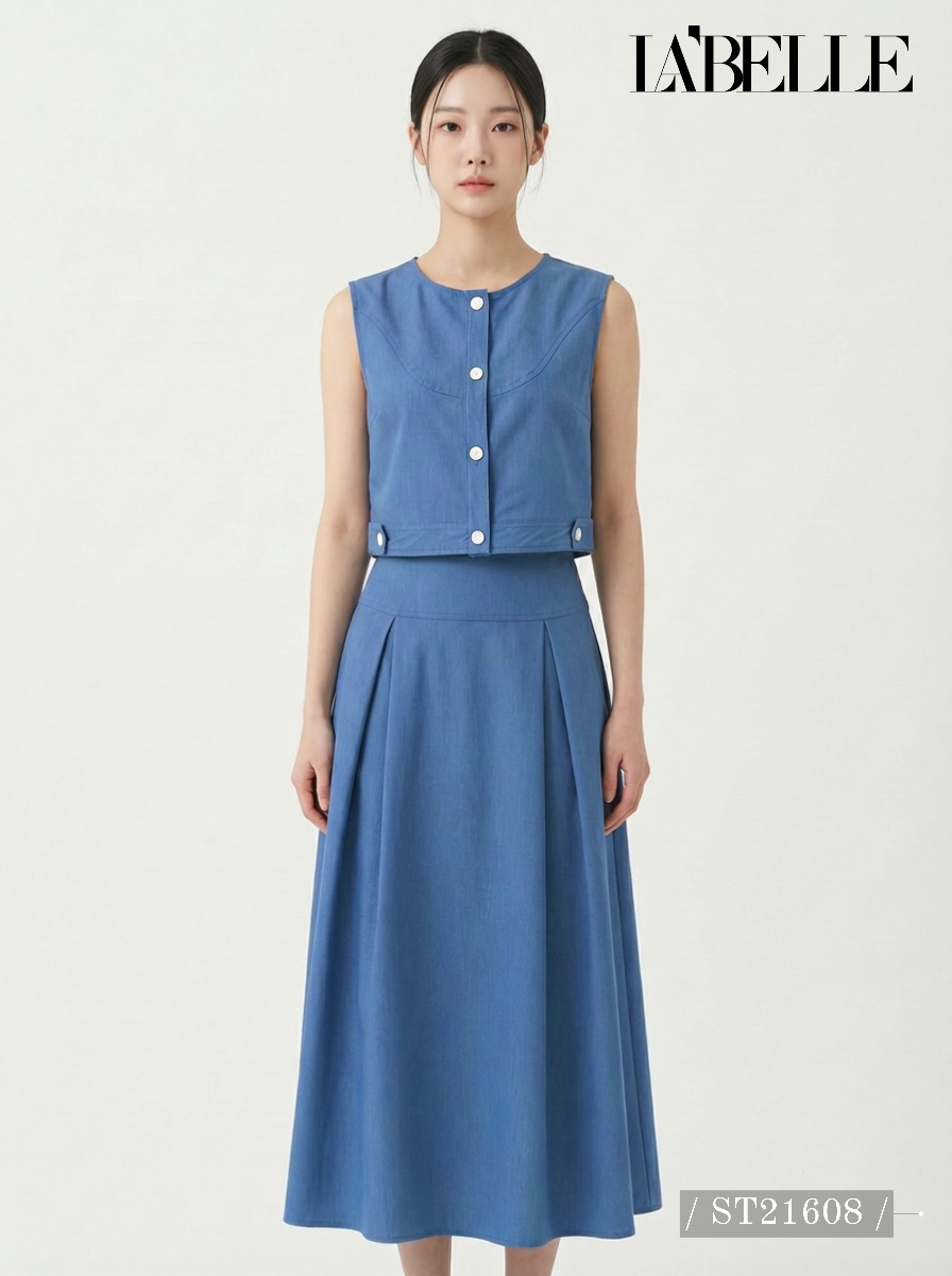 简约牛仔质感两件套 (ST21608)