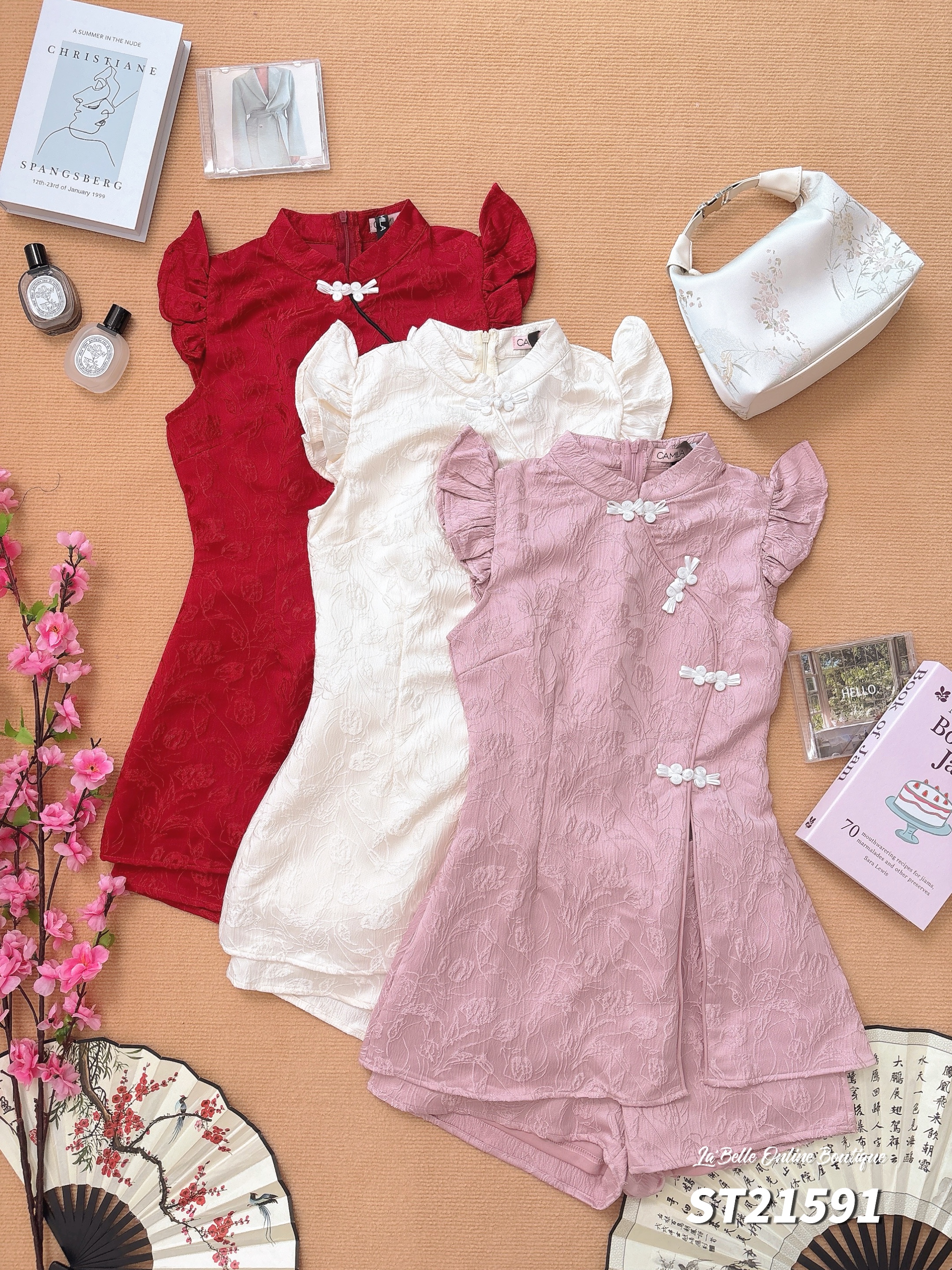 绝美新中式旗袍两件套 （ST21591）