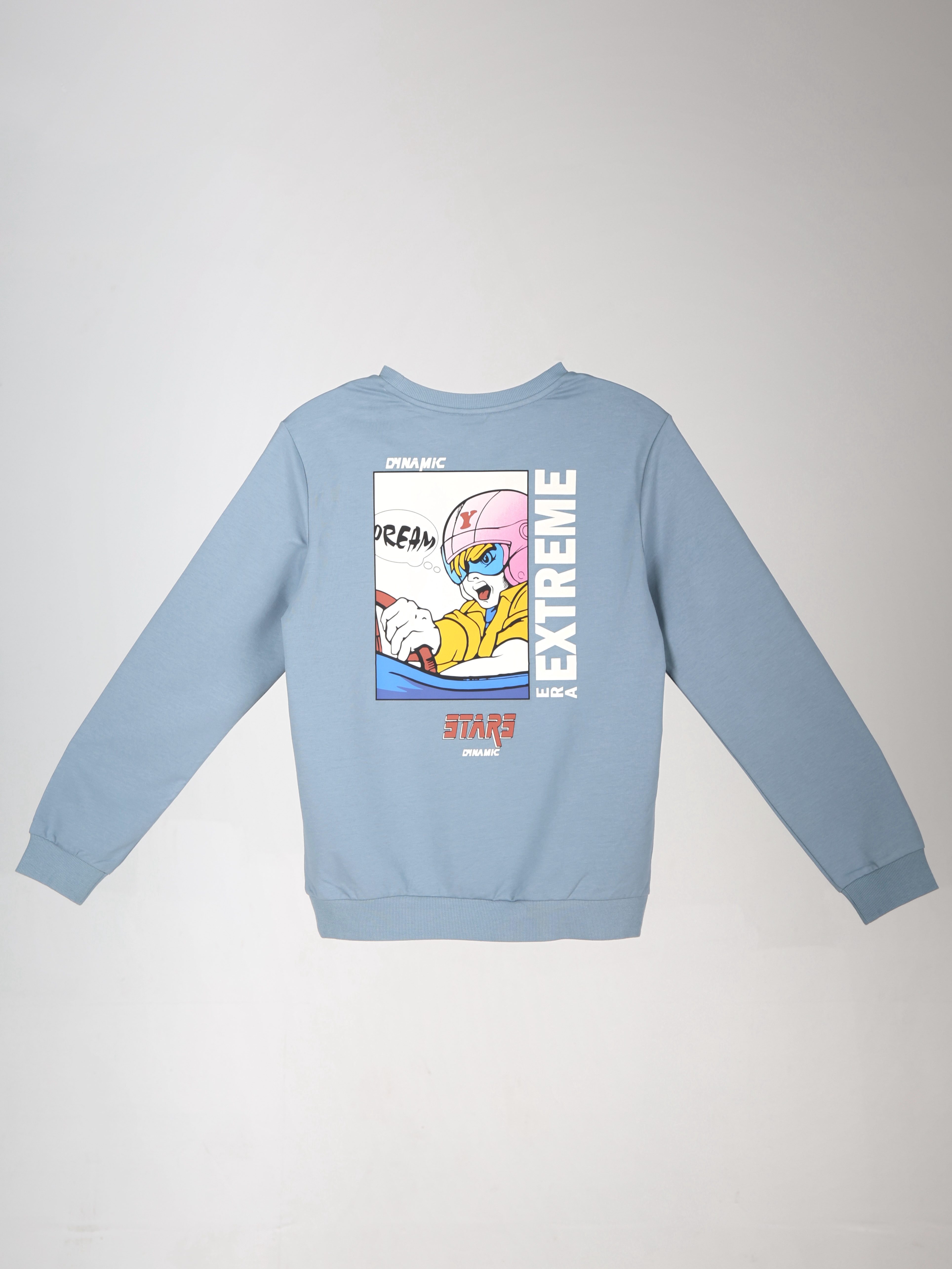 Oversized Solid Colour Men's Sweatshirt with "DYNAMIC" Slogan(YS30112)