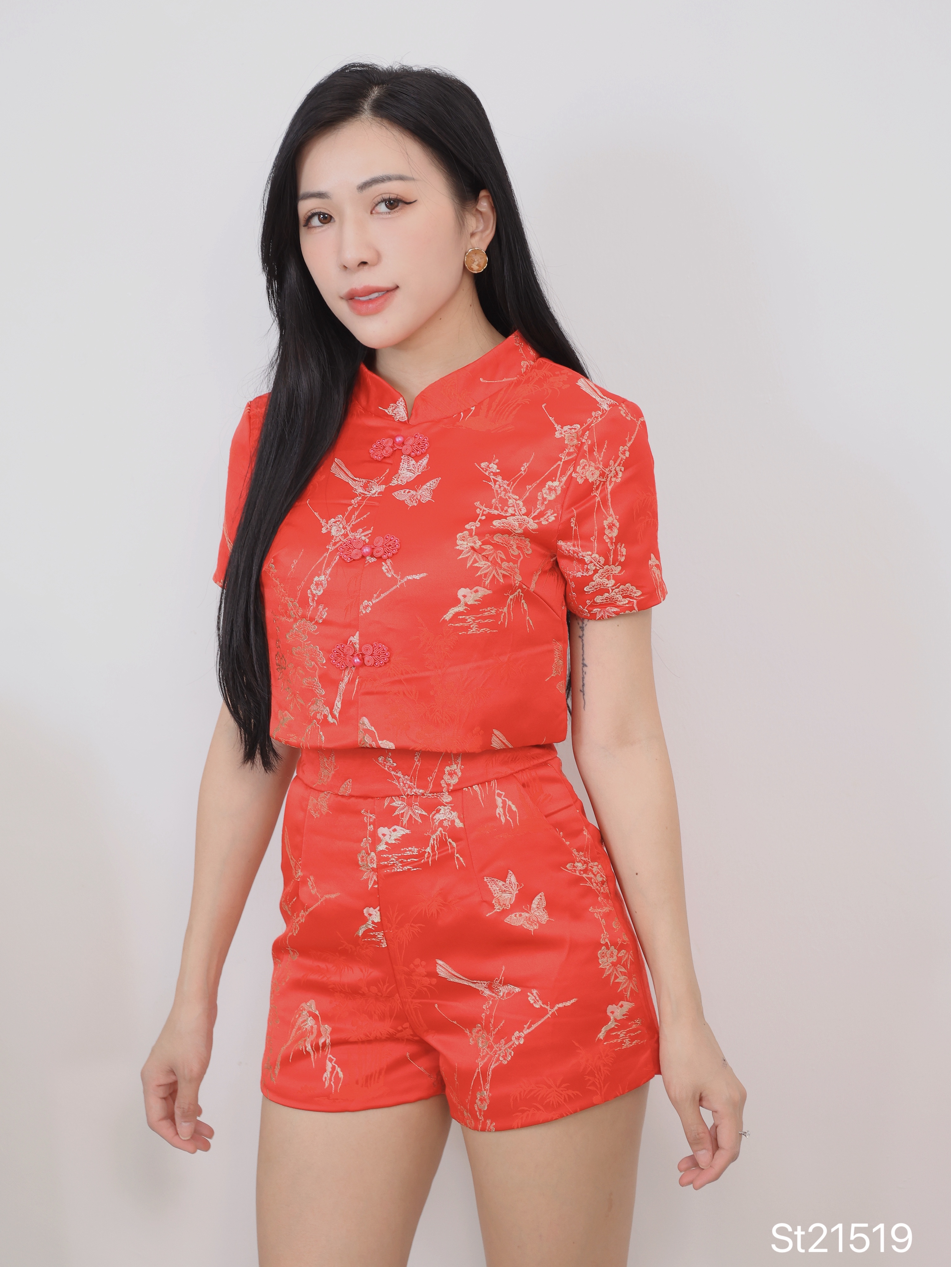 绝美新中式旗袍两件套 (ST21519)