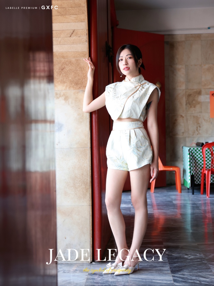 【LBP GXFC 独家新年系列 - 金枝玉叶】改良版唐装竹叶立体提花旗袍两件套 (ST21091)-La'Belle Fashion Boutique Sdn Bhd