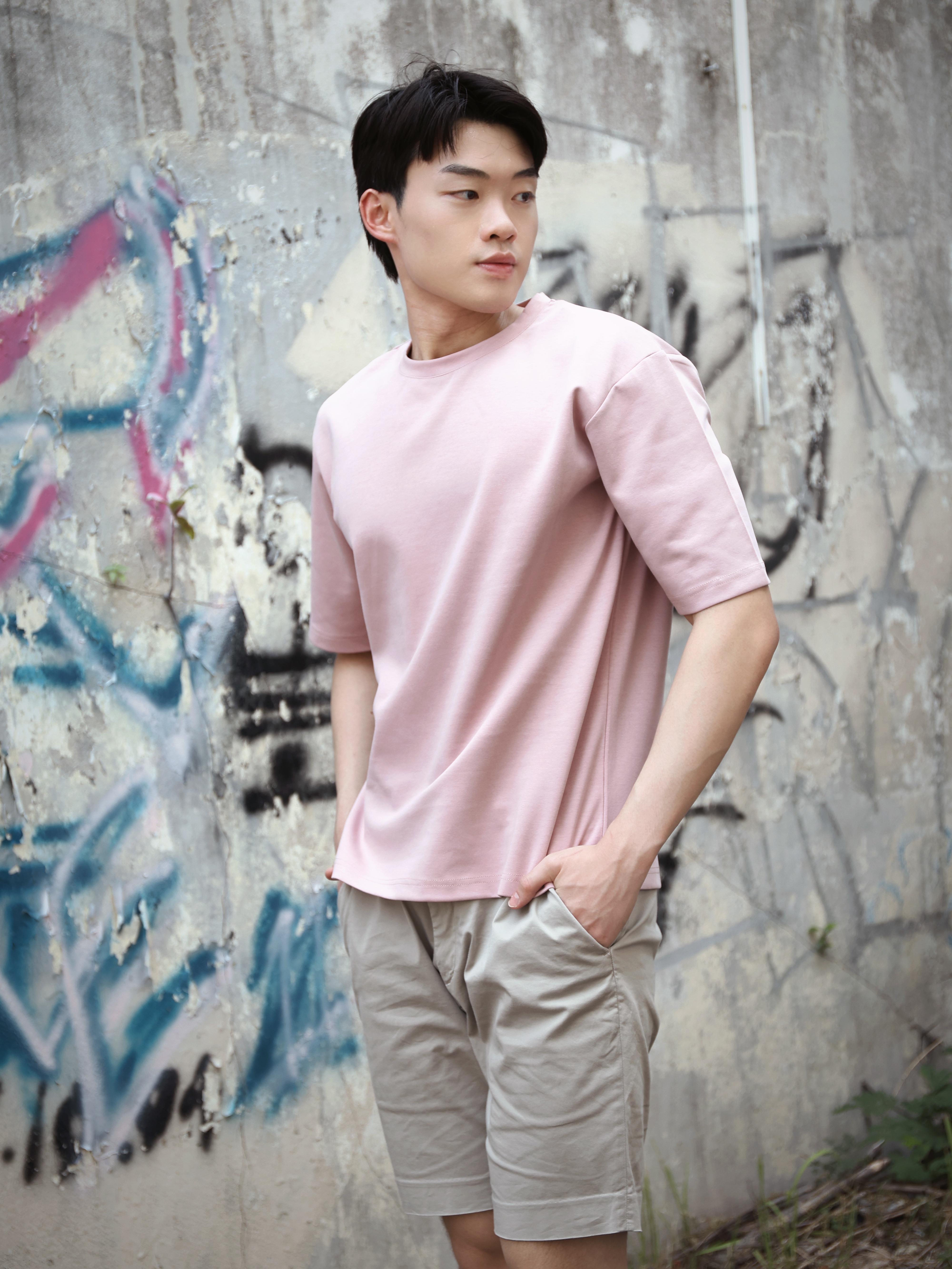 【STICKMEN】舒适圆领宽松OverSize上衣（SM100101 PINK）