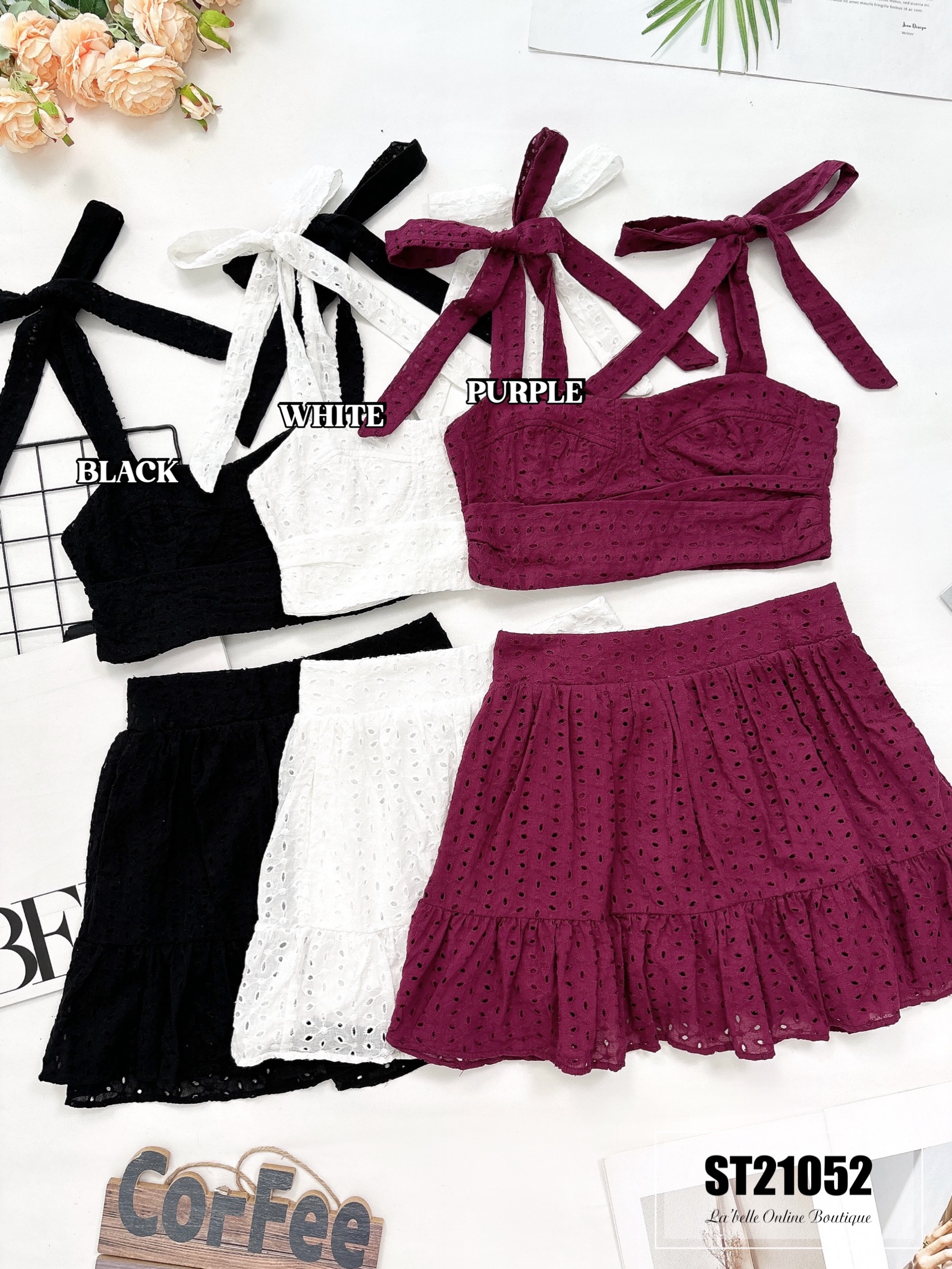 【LBP独家】温柔通花两件套 (ST21052) - 特价-La'Belle Fashion Boutique Sdn Bhd