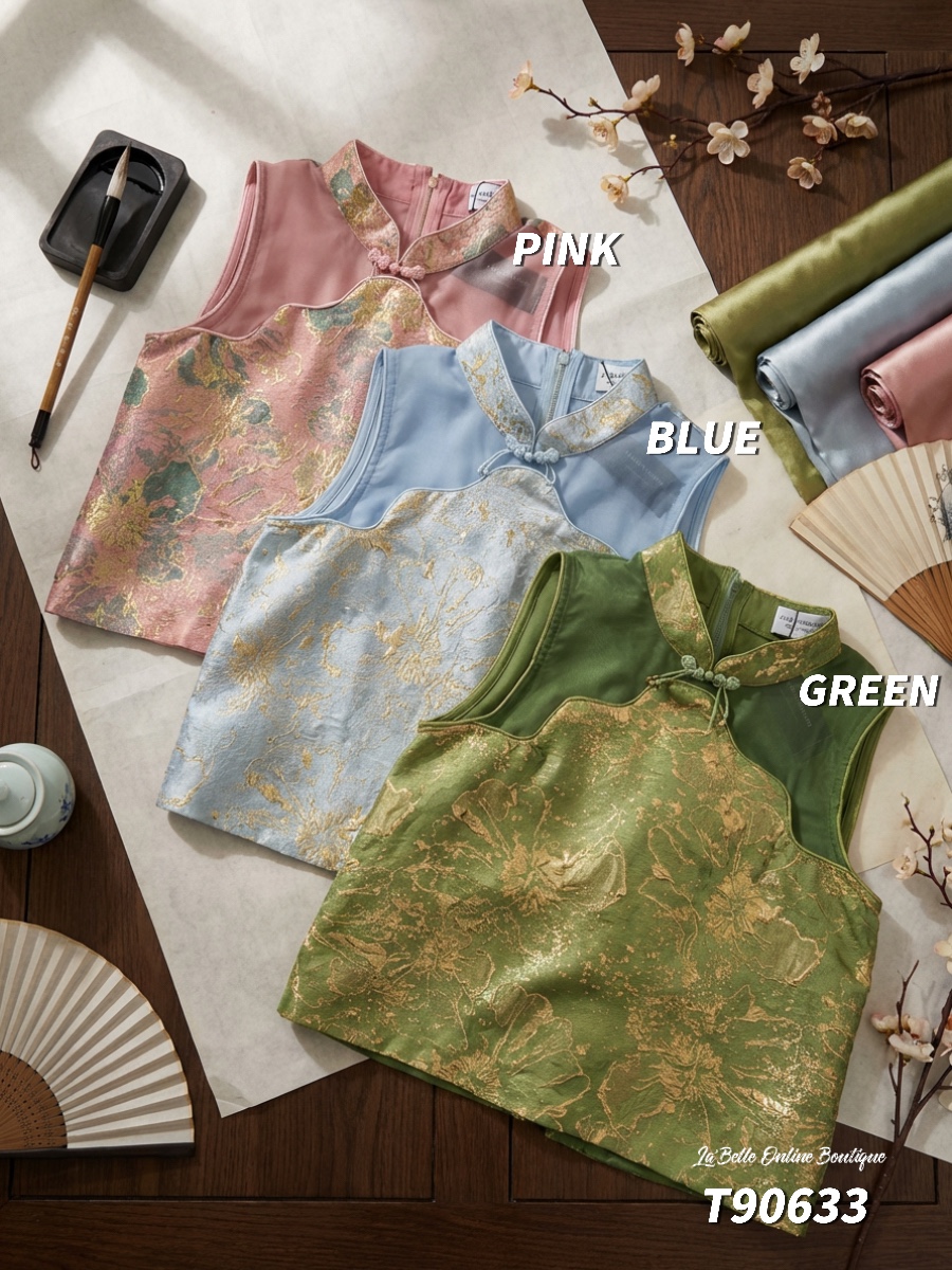 【LBP 独家新年系列】时尚不规则设计无袖旗袍上衣 (T90633)