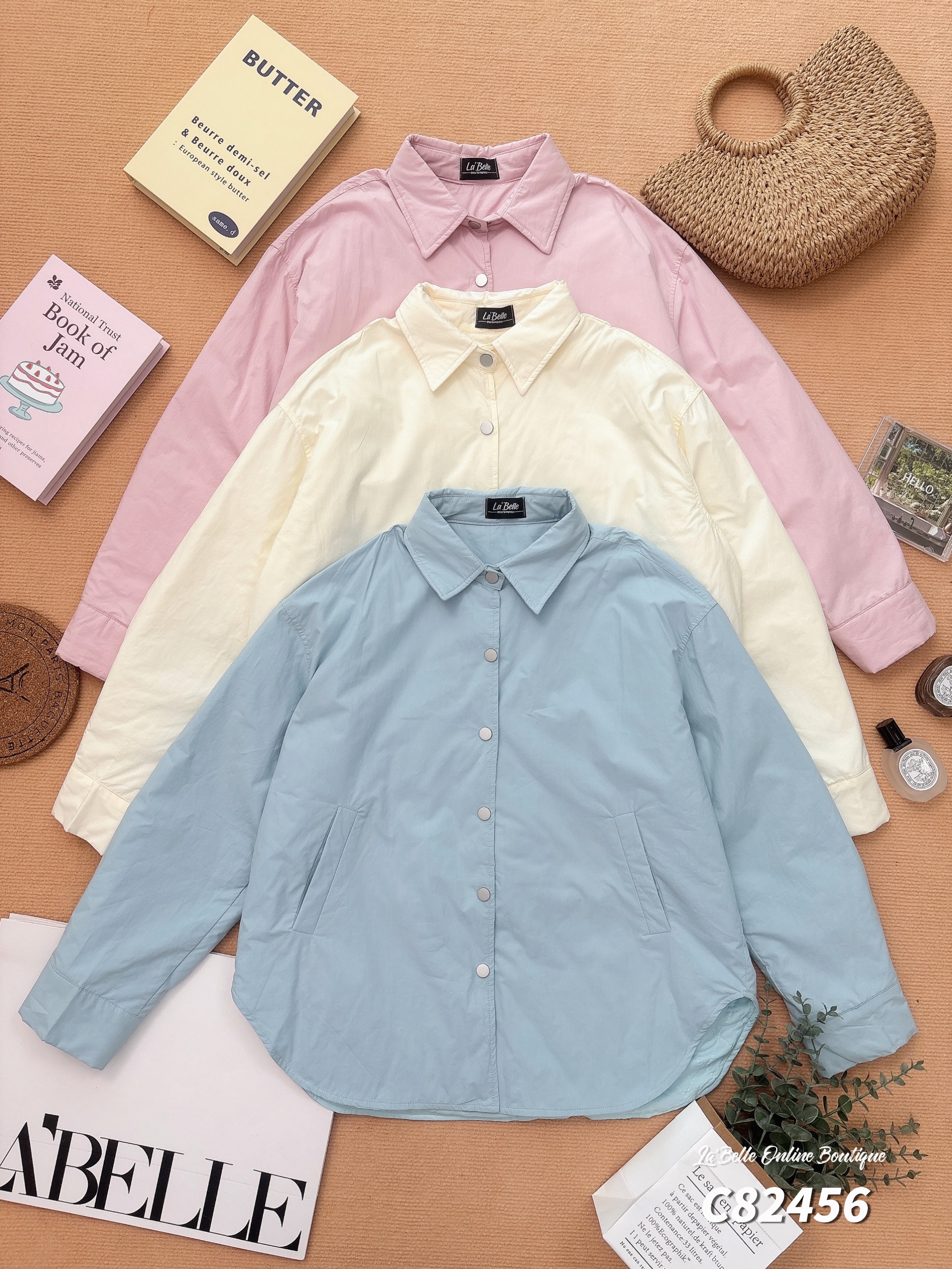 时尚宽松翻领长袖外套 （C82456）