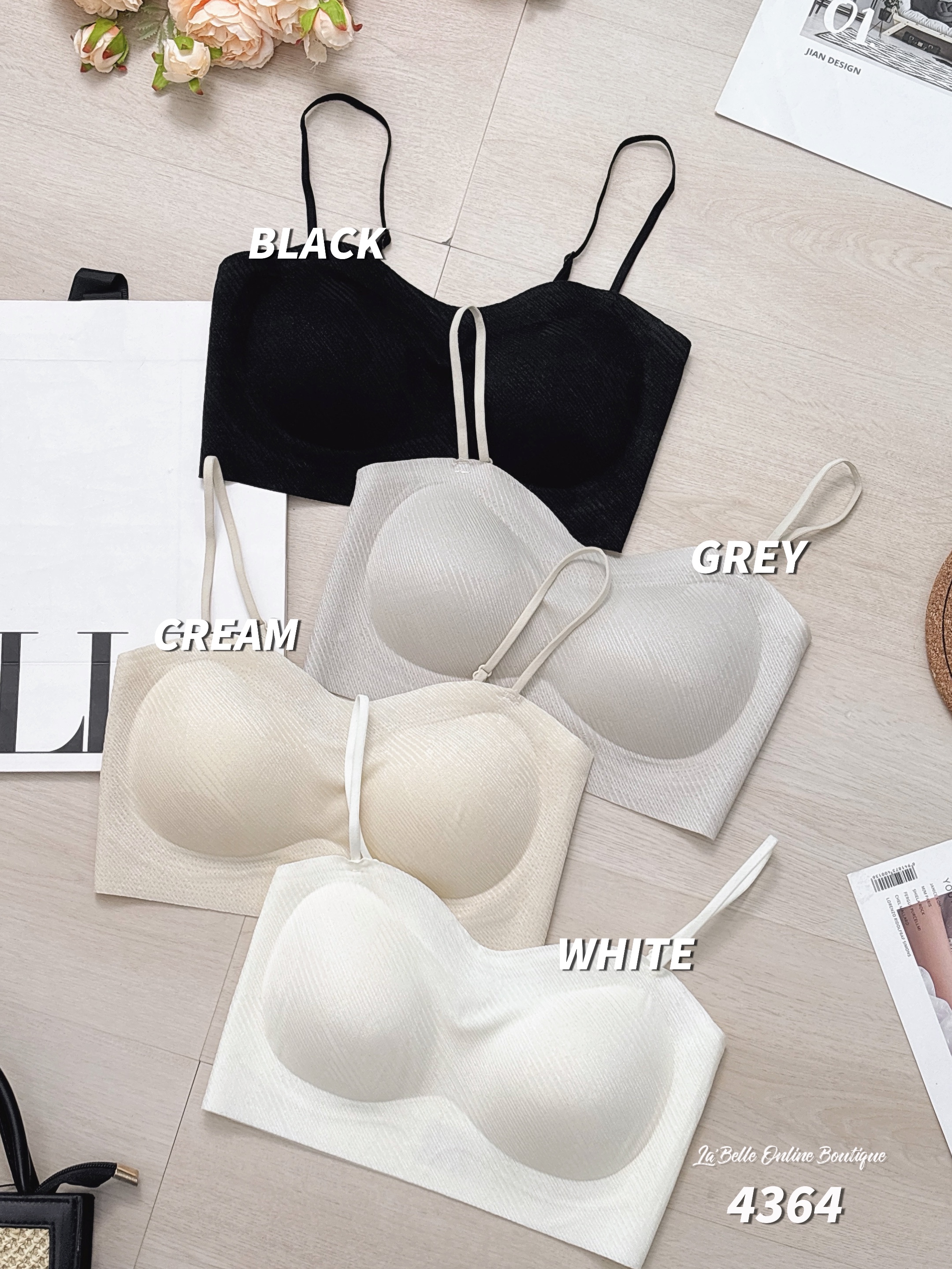 超薄软支撑无痕美背吊带内搭 (4364)